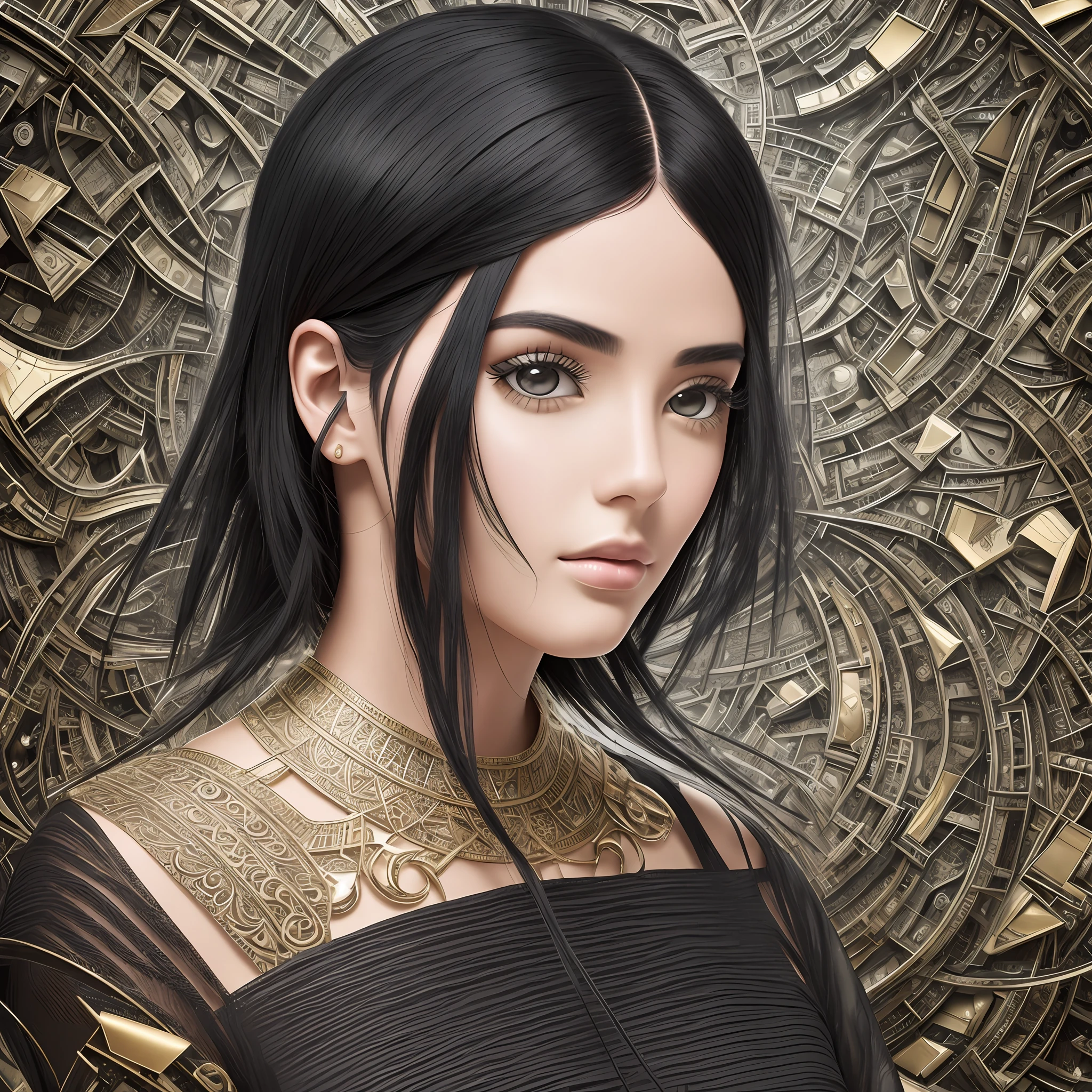 black hair, Surrealism, 8k, super detail --auto --s2
