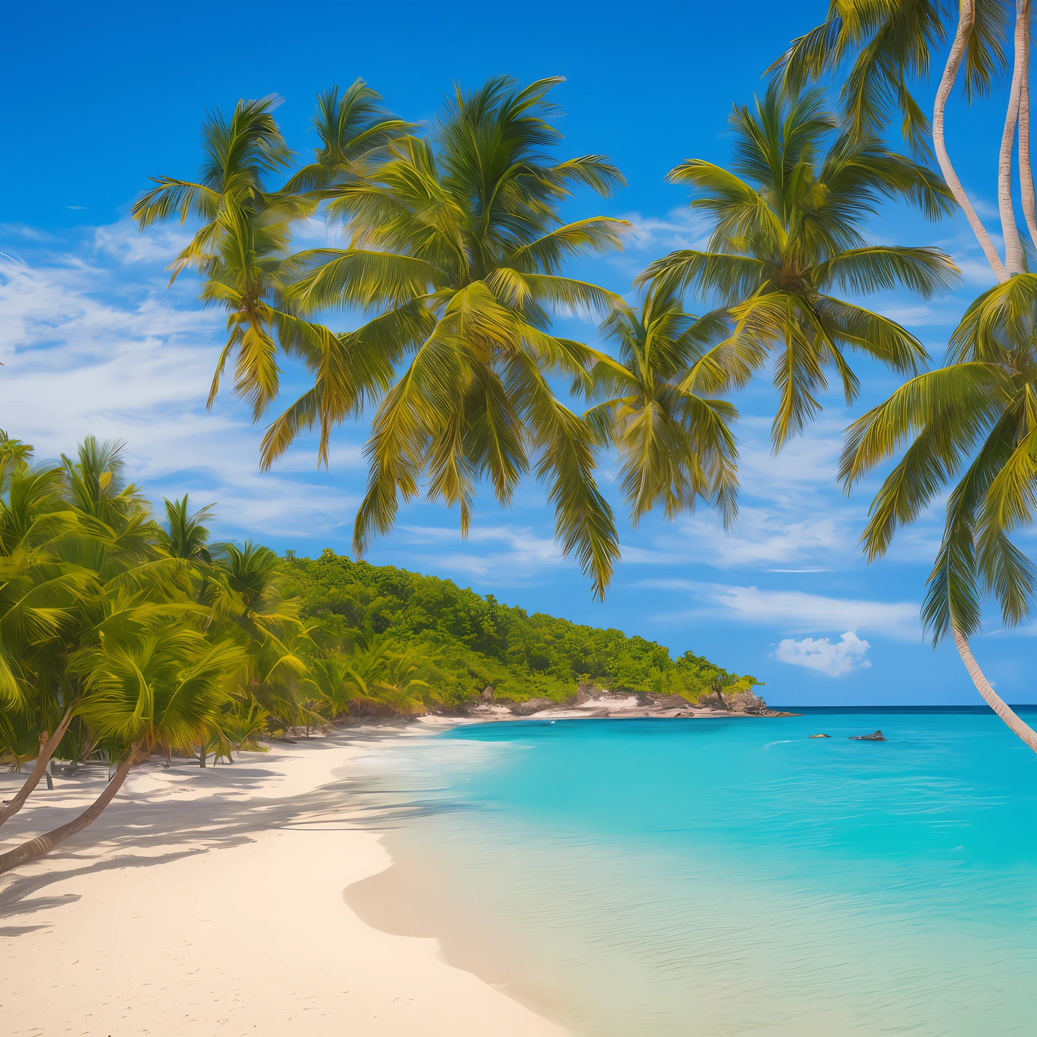 A paradise beach in Caribe, photography, realistic, 8k --auto --s2