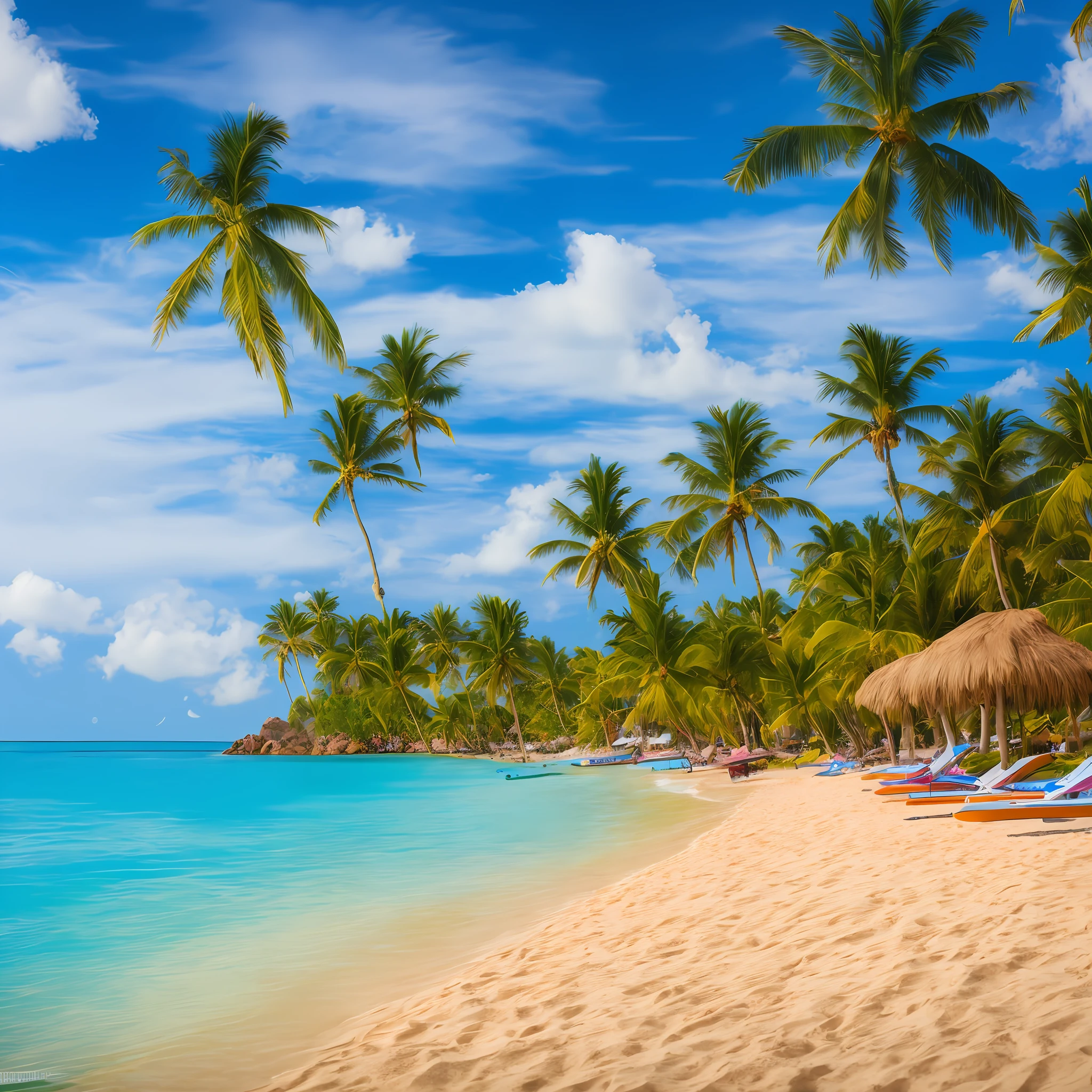 A paradise beach in Caribe, photography, realistic, 8k --auto --s2