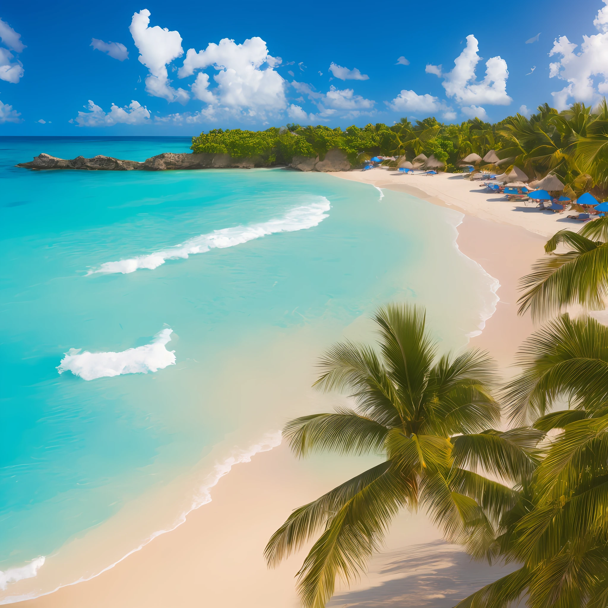 A paradise beach in Caribe, photography, realistic, 8k --auto --s2