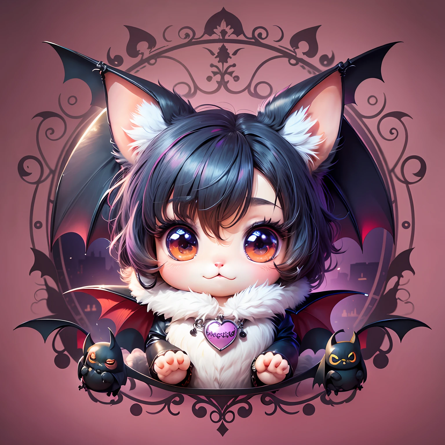 cute animal, Chibi, bat --auto --s2