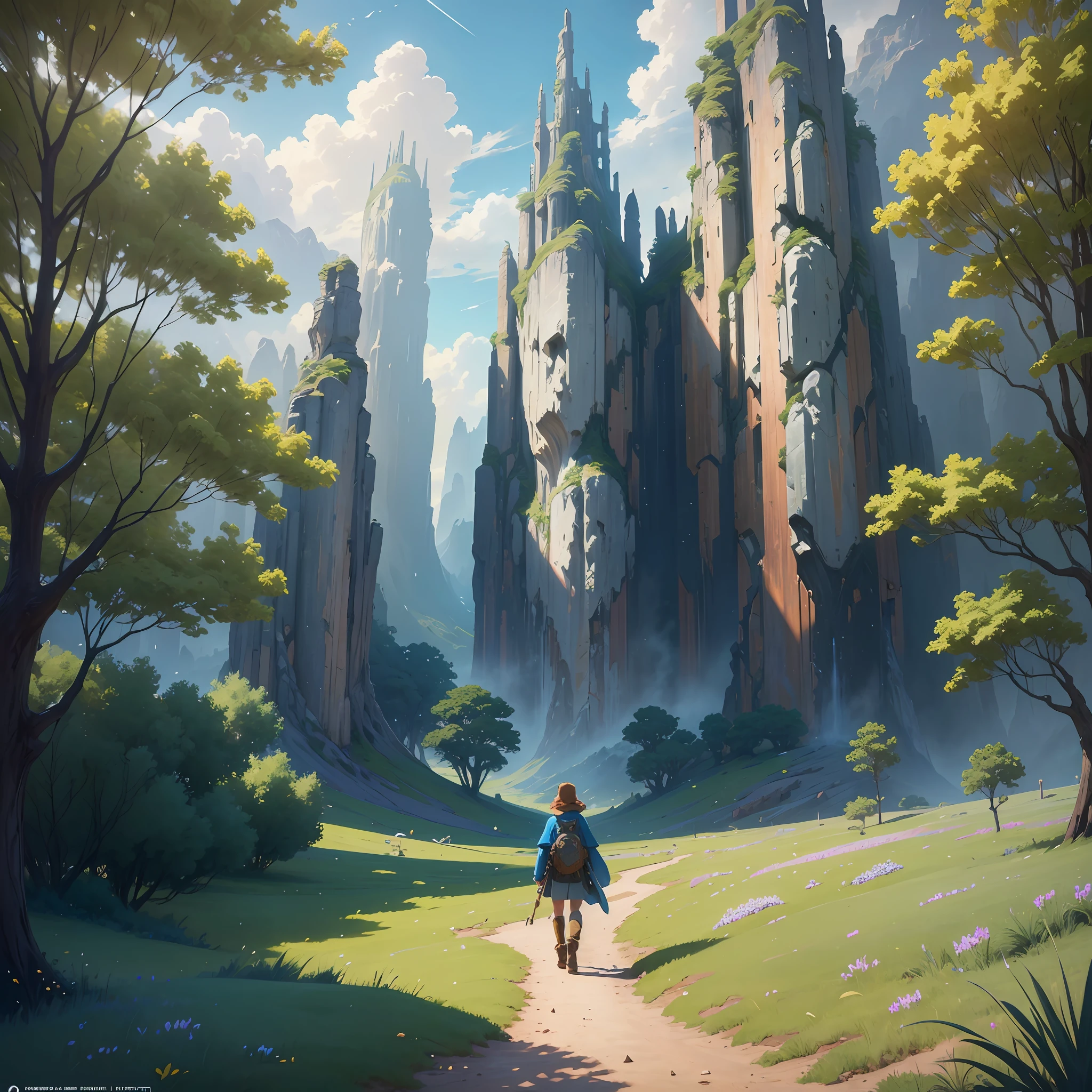 a picture taken from a video game of a person walking in a field, by sylvain sarrailh, makoto shinkai cyril rolando, anime background art, by Kubisi art, anime countryside landscape, anime nature, a beautiful artwork illustration, anime beautiful peace scene, ghibli artstyle, lofi colors, beautiful anime artwork, ghibli art style, Rendered in Octane, hyper realistic, 8k, epic composition, cinematic, octane render, artstation landscape vista photography by Carr Clifton & Galen Rowell, 16K resolution, Landscape veduta photo by Dustin Lefevre & tdraw, 8k resolution, detailed landscape painting by Ivan Shishkin, DeviantArt, Flickr, rendered in Enscape, Miyazaki, Nausicaa Ghibli, Breath of The Wild,,trending in artstation, cgsociety, 8k post-processing highly detailed,Junji Murakami, Mucha Klimt, Sharandula, Hiroshi Yoshida, Tom Bagshaw, Ross Tran, Artgerm,Craig Mullins,dramatic,Junji Murakami, moody lighting rendered by octane engine,characters 8K symmetrical arstation, cape,cinematic lighting, intricate details, 8k detail post processing, hyperealistic, octane rend, Zdzisław Beksiński style, ar 2:3 Reality Reality –auto –v6 –s2Finetuned Model Leonardo Diffusion –Leonardo style –Prompt Magic v2 –high contrast –Prompt Magic Strength 0.40 –1024x1024Px –Guidance Scale 7 –Graphics Engine 5 –3D –Graphics Midjourney --Resize image –Full body –full frame –ar 2:4 –auto –s2 --auto --s2