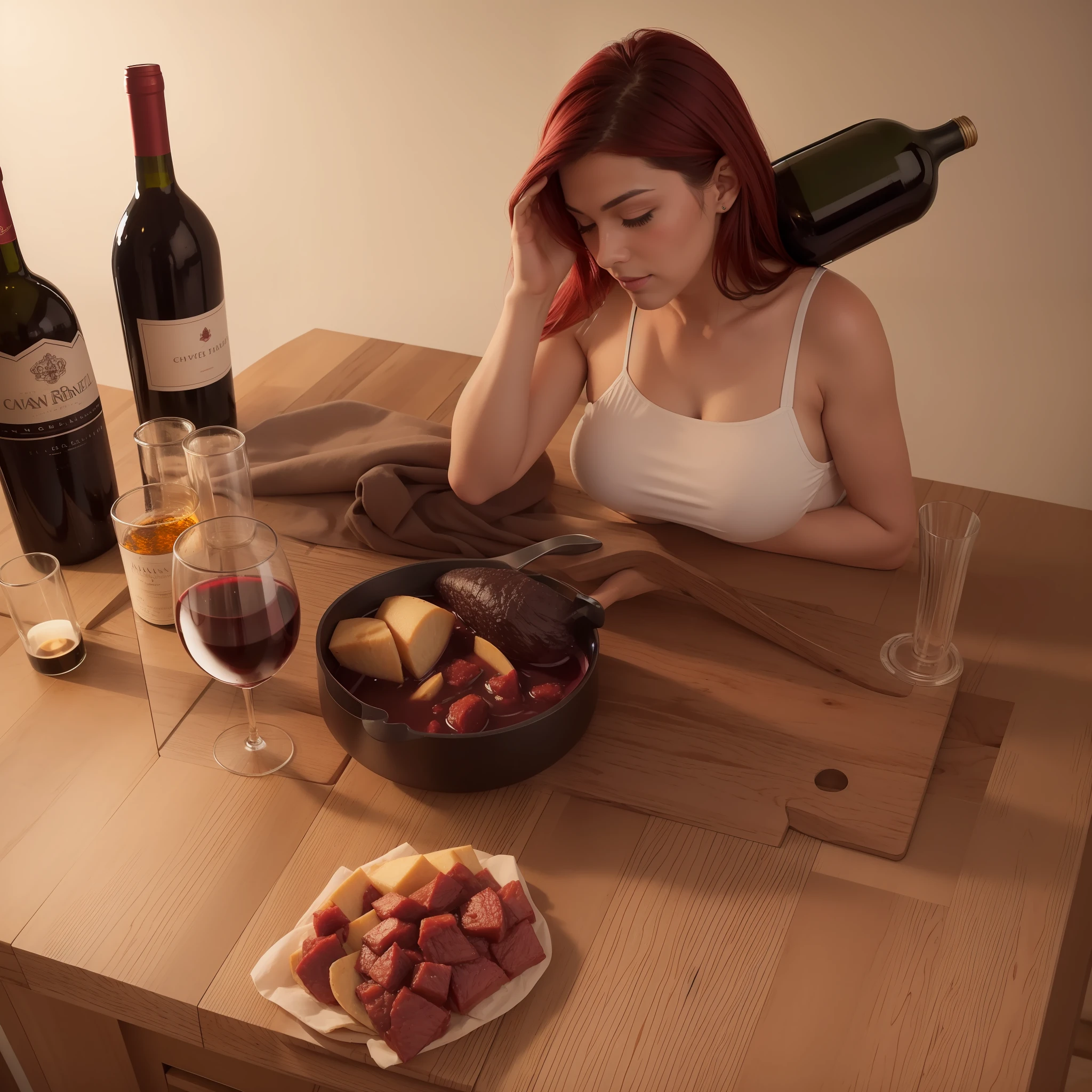Add a bottle of red wine a little bigger
