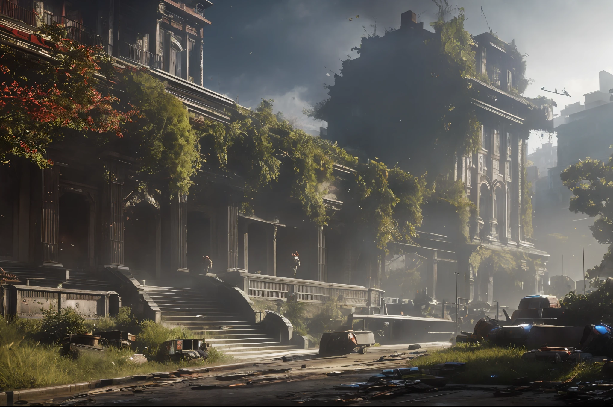 cidade estilo ilha de gears of war, hdr, rtx, ultra realista, cinematic, luz cinematográfica, greg rutkowski --auto --s2