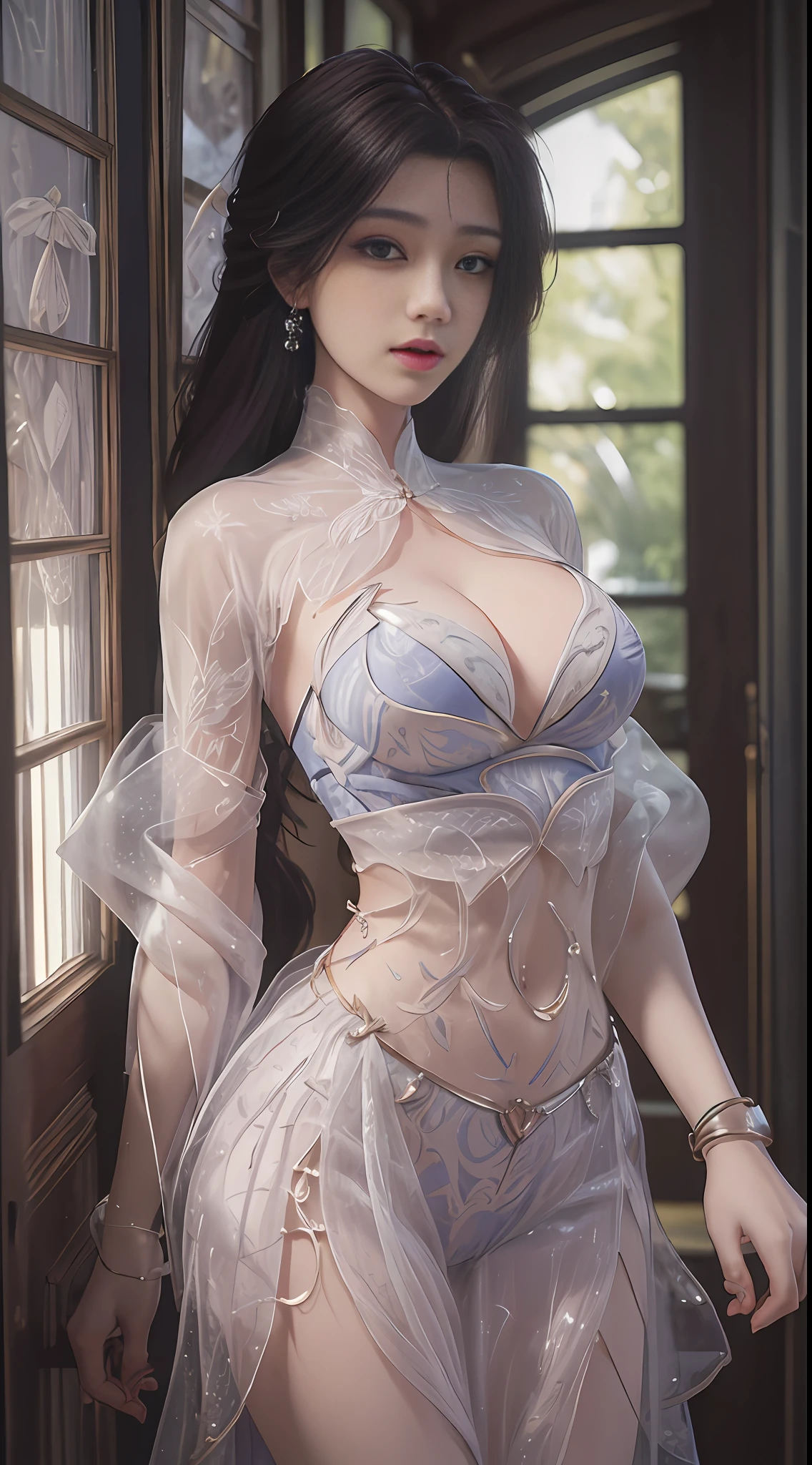 ((Best Quality, 8K, Masterpiece: 1.3)), 1girl, Slim Abs Beauty: 1.3, (Hairstyle Casual, Big Breasts: 1.2), Dress: 1.1, Super Fine Face, Delicate Eyes, Double Eyelids, Smile, Home