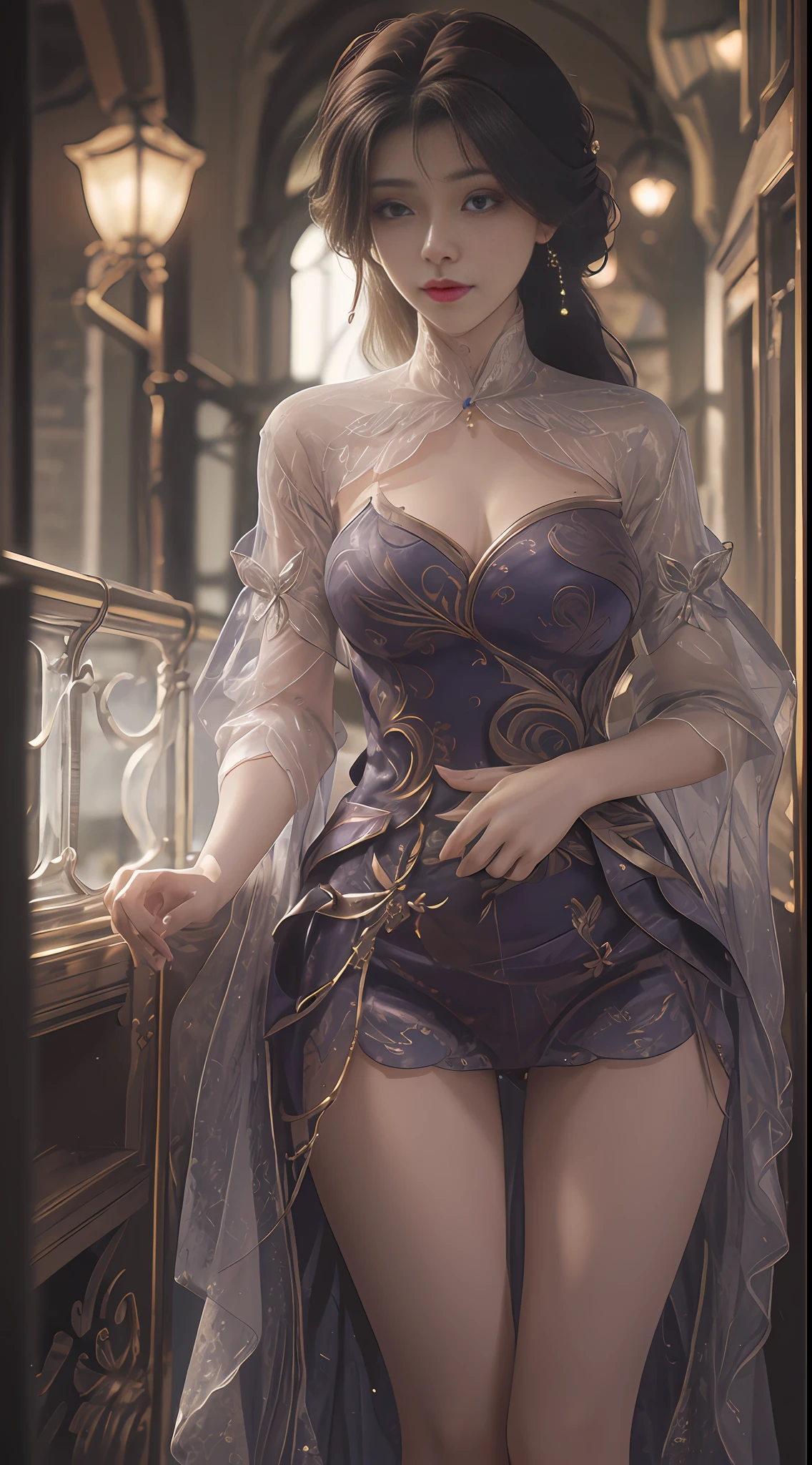 ((Best Quality, 8K, Masterpiece: 1.3)), 1girl, Slim Abs Beauty: 1.3, (Hairstyle Casual, Big Breasts: 1.2), Dress: 1.1, Super Fine Face, Delicate Eyes, Double Eyelids, Smile, Home