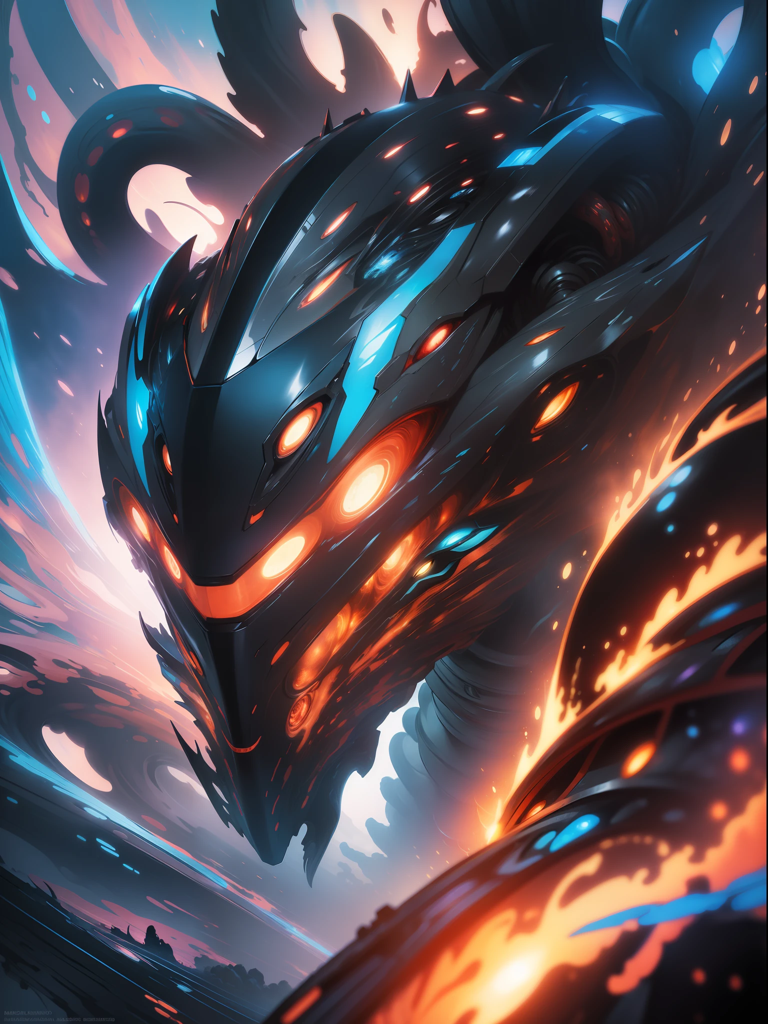 alien creature full of tentacles, with immersive effects, hover effect, graphite style background with vibrant colors "ultra HDR" detailed and with focus effect, heterochromia, perfect anatomy, centered, approaching perfection, dynamic, highly detailed,Absurd resolution, high resolution, (masterpiece: 1.4), hyper-detail, a mech, black armor, large warehouse, eyes open, facing the lens, fire, :: comix style by Joe Madureira , Perfect and detailed, alien creature full of tentacles, with immersive effects, hover effect, graphite style background with vibrant colors "Ultra HDR" detailed
