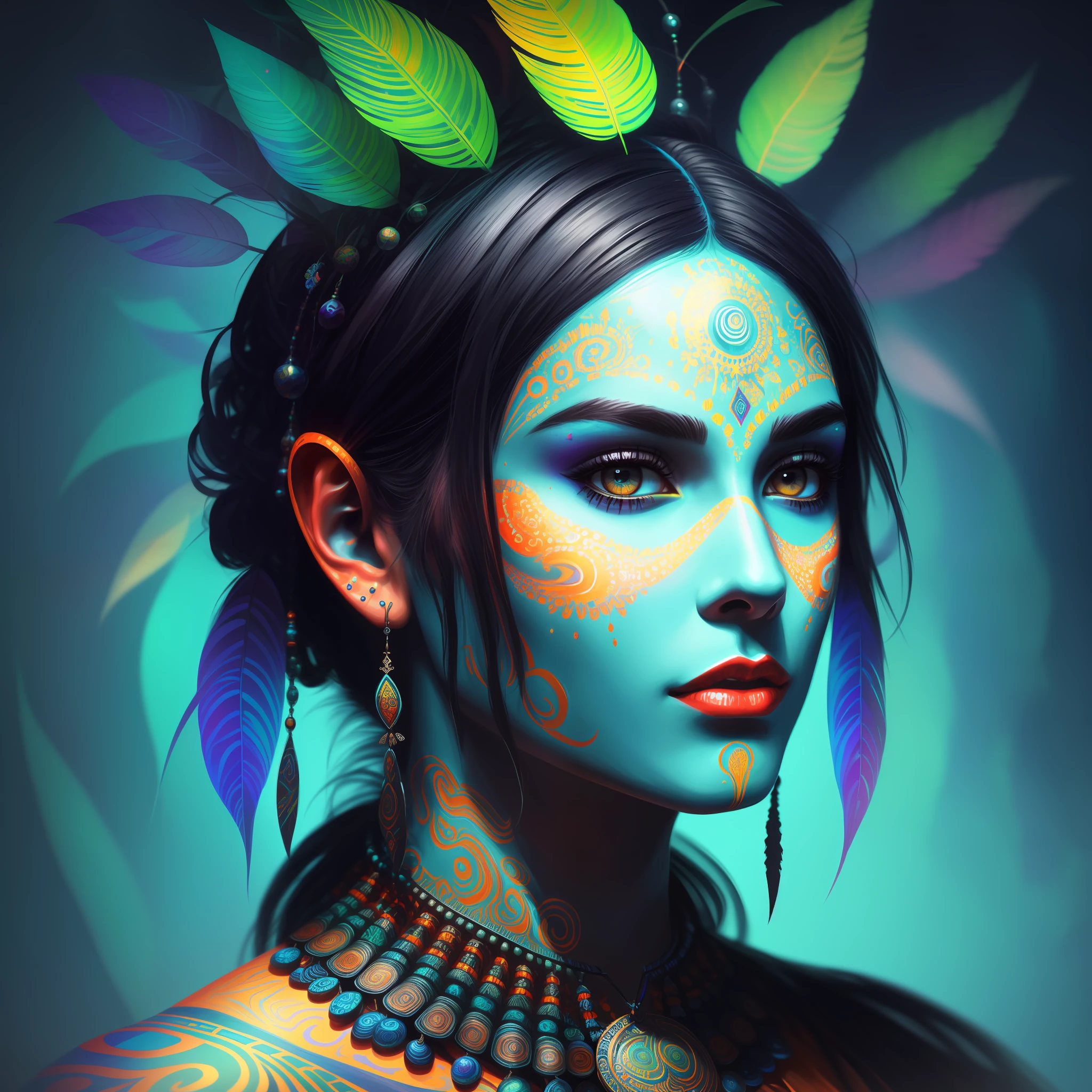 an extremely psychedelic portrait of shaman, surreal, lsd, face, detailed, intricate, elegant, lithe, highly detailed, digital painting, artstation, concept art, smooth, sharp focus, illustration