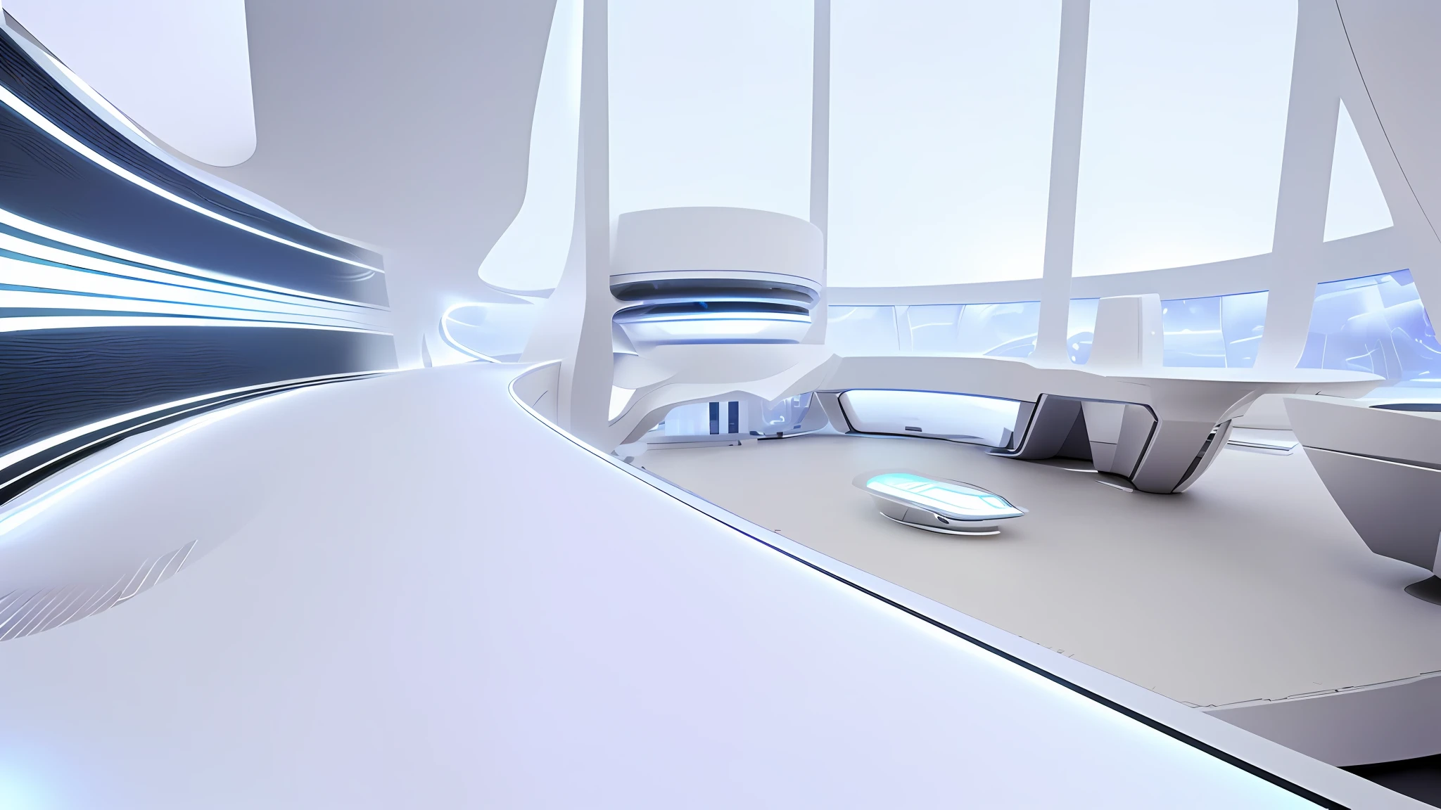 Building interior space, ((white)), (super wide angle), futuristic architecture with futuristic design and futuristic interior, futuristic spaceport, futuristic hall, futuristic government service hall, futuristic architectural concept, futuristic setting, futuristic decoration, futuristic utopian architecture, futuristic architectural art, futuristic production facilities, radical view, acsonometric view aspects, close-up, texture, (((Complex electronic component surface texture))), detail texture, HDR+, 8K, QHD, luminescence, dynamic lighting, Beautyfull refraction, ((high-key lighting, bright light)), in terms of design, the main color of this project is ceramic white, with dark and white lighting, the overall atmosphere is bright, with both ceramic warmth and modern technology, redshift renderer rendering, cinematic lighting effects