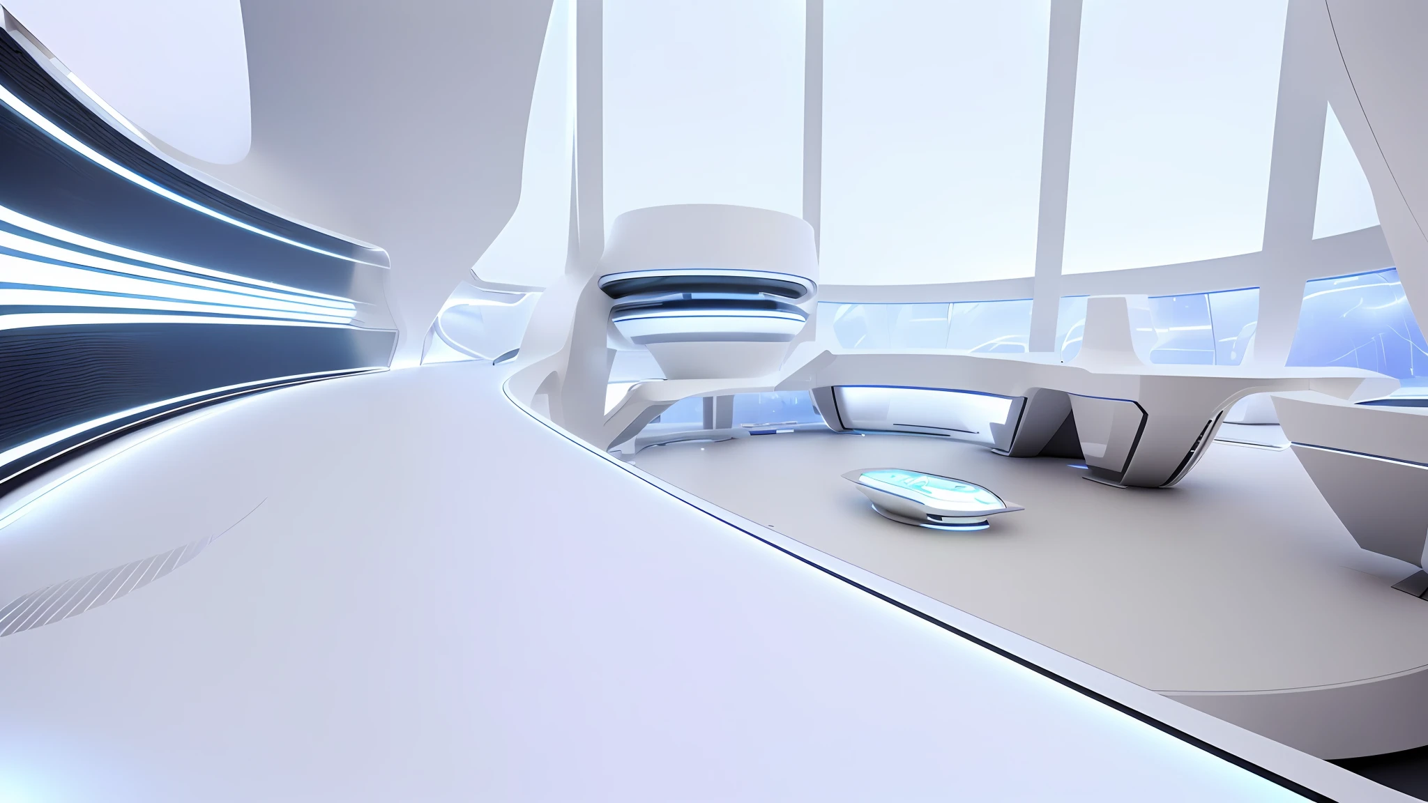 Building interior space, ((white)), (super wide angle), futuristic architecture with futuristic design and futuristic interior, futuristic spaceport, futuristic hall, futuristic government service hall, futuristic architectural concept, futuristic setting, futuristic decoration, futuristic utopian architecture, futuristic architectural art, futuristic production facilities, radical view, acsonometric view aspects, close-up, texture, (((Complex electronic component surface texture))), detail texture, HDR+, 8K, QHD, luminescence, dynamic lighting, Beautyfull refraction, ((high-key lighting, bright light)), in terms of design, the main color of this project is ceramic white, with dark and white lighting, the overall atmosphere is bright, with both ceramic warmth and modern technology, redshift renderer rendering, cinematic lighting effects