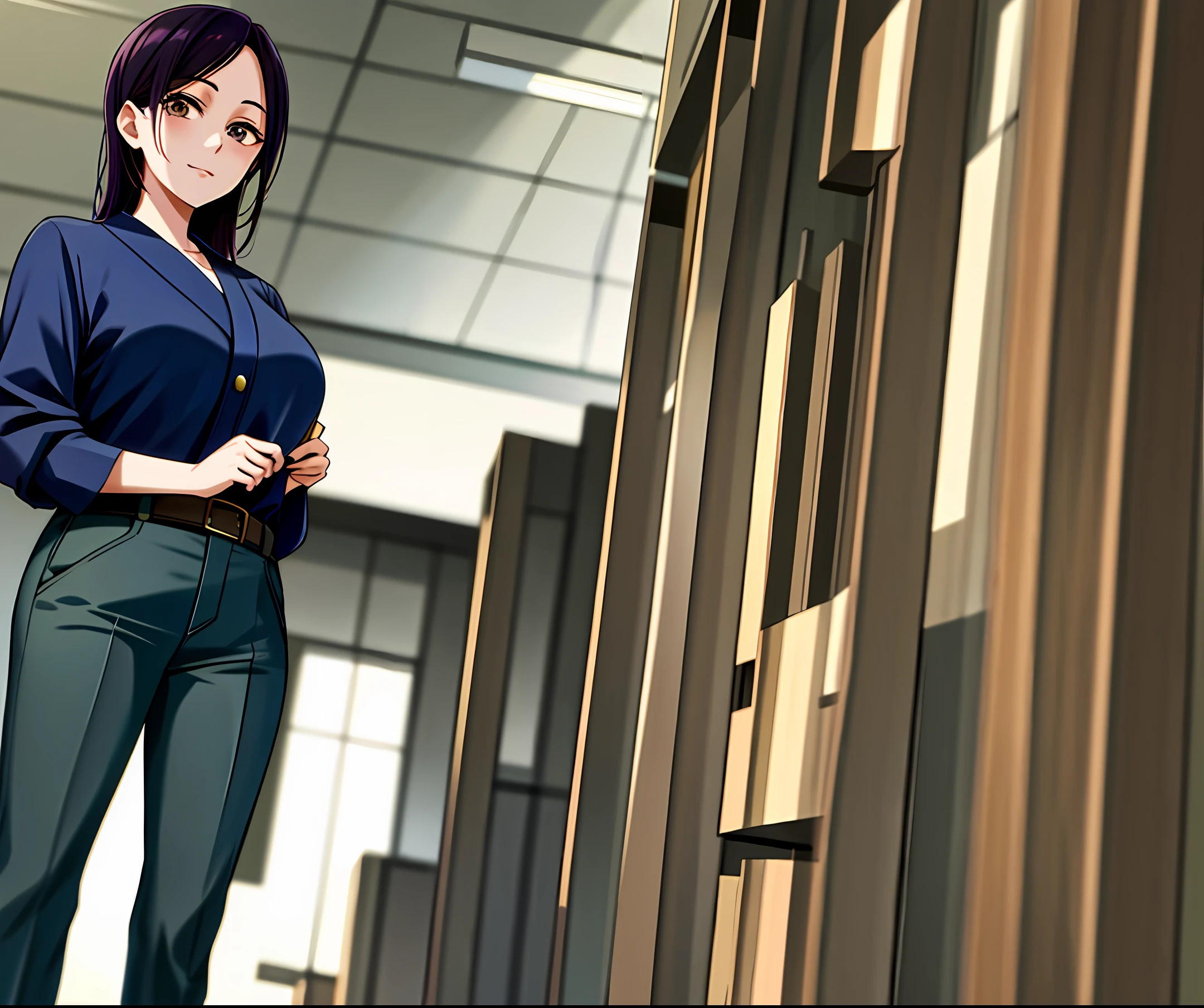 Woman, 28 years old. Descendants of Japanese with American. He works at Interpol. Anime style.