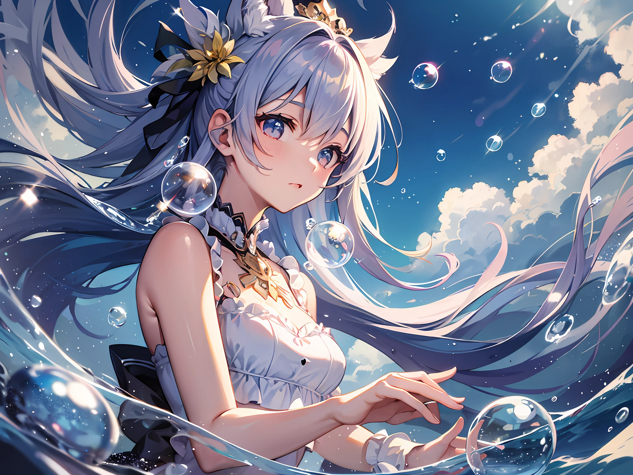 Floating bubble, beautiful,