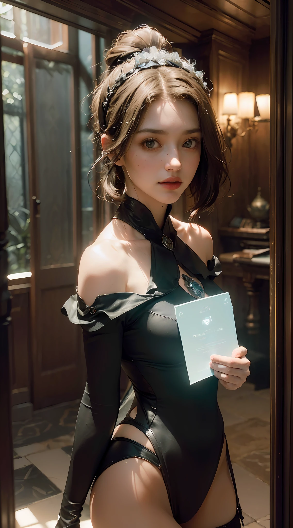 (Best Quality), ((Masterpiece), (Detail: 1.4), 3D, A Beautiful Antique Woman, HDR (High Dynamic Range), Ray Tracing, NVIDIA RTX, Super-Resolution, Unreal 5, Subsurface Scattering, PBR Textures, Post-Processing, Anisotropic Filtering, Depth of Field, Maximum Clarity and Clarity, Multi-layer Textures, Albedo and Highlight Maps, Surface Coloring, Accurate Simulation of Light-Material Interactions, Perfect Proportions, Octane Render, Bicolor Light, Large Aperture, Low ISO, White Balance, Rule of Thirds, 8K RAW,