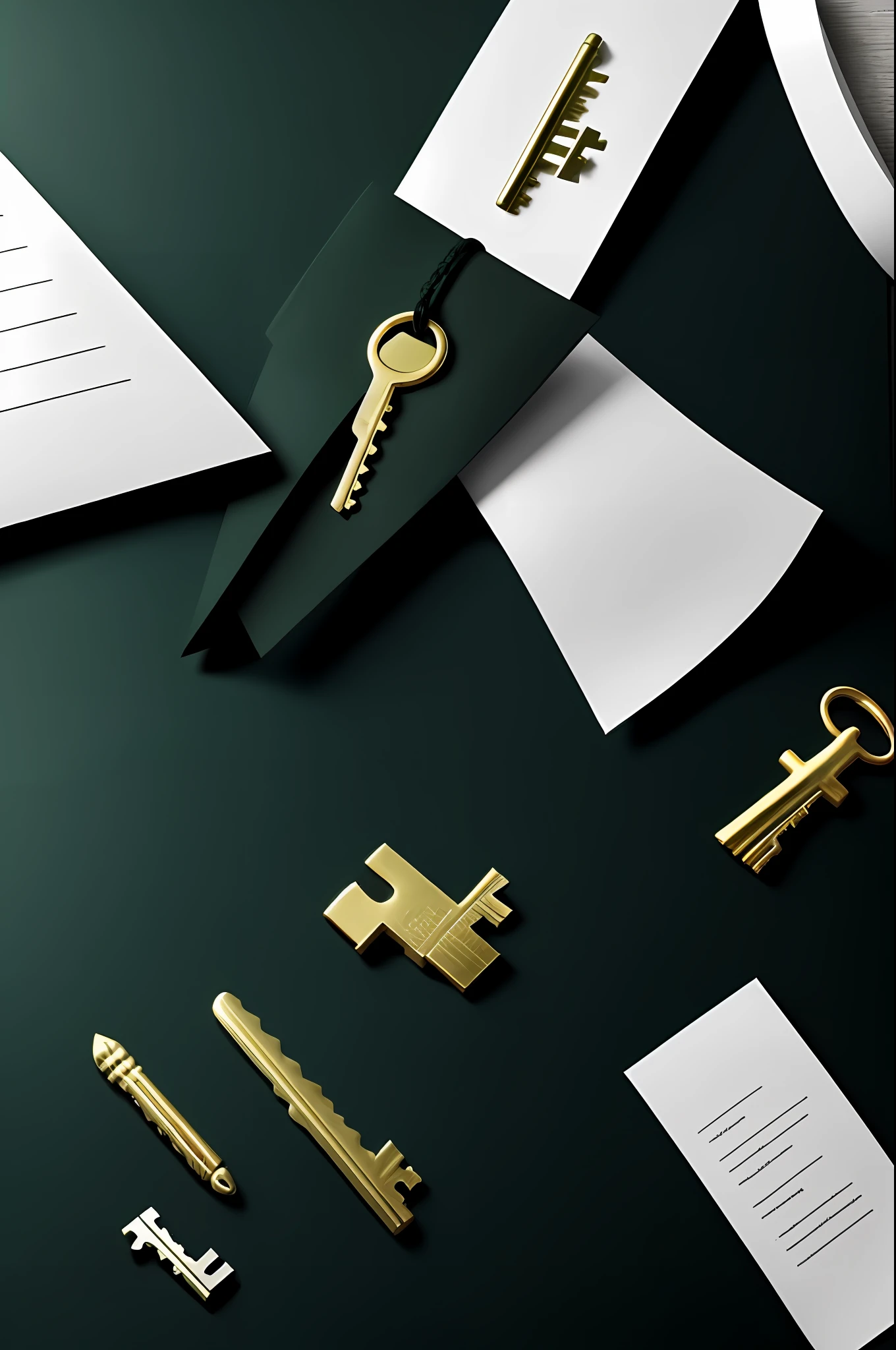 As soon as you have a key and a sheet of paper, green and black color palette