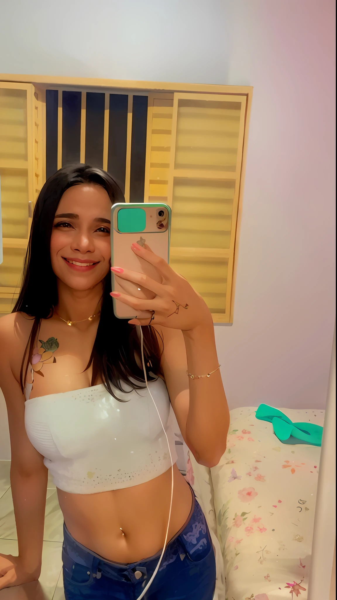 there is a woman taking a selfie in a mirror, 30-year-old woman from cuba, 1614572159, malika favre, looks like fabiula nascimento, by Nándor Katona, alanis guillen, profile image, andrea rocha, by Emerson Silva, imane anys