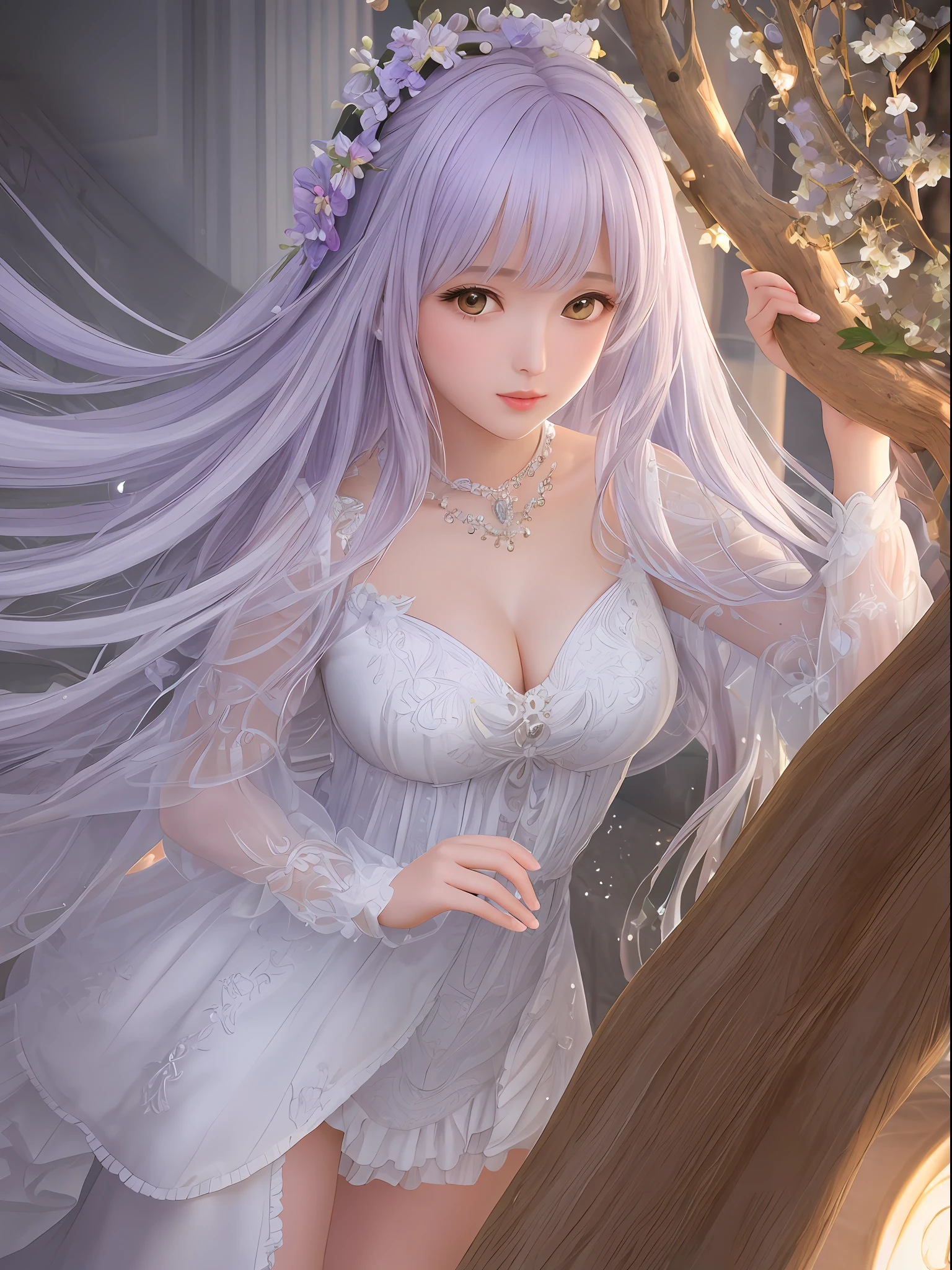 (Best Quality - Ultra-Detailed CG Unit, Floating) Step into a world of unparalleled quality with an ultra-detailed CG unit artwork that defies expectations. This floating masterpiece exemplifies the artist's commitment to delivering the best quality in every aspect. From the girl's long lilac hair (1.3) to her captivating yellow eyes (1.2), every detail is meticulously rendered with precision and care. Get ready to be mesmerized by the immersive beauty of this artwork, where every element comes to life in stunning high resolution.