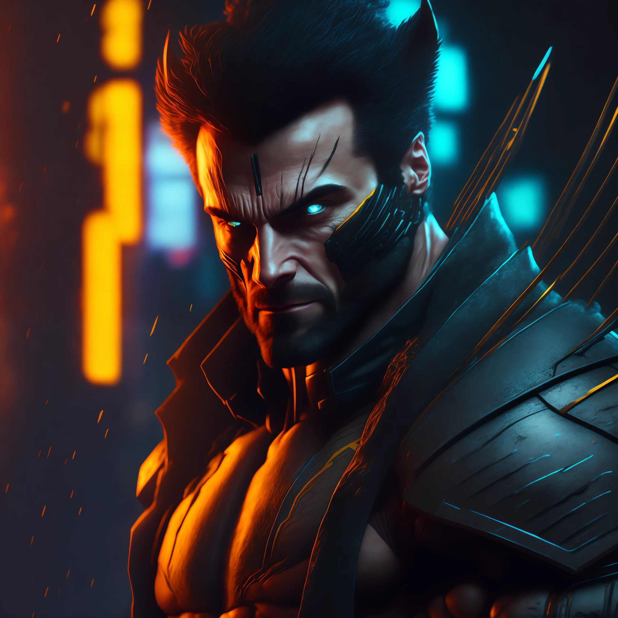 Wolverine, Cyberpunk, 4k