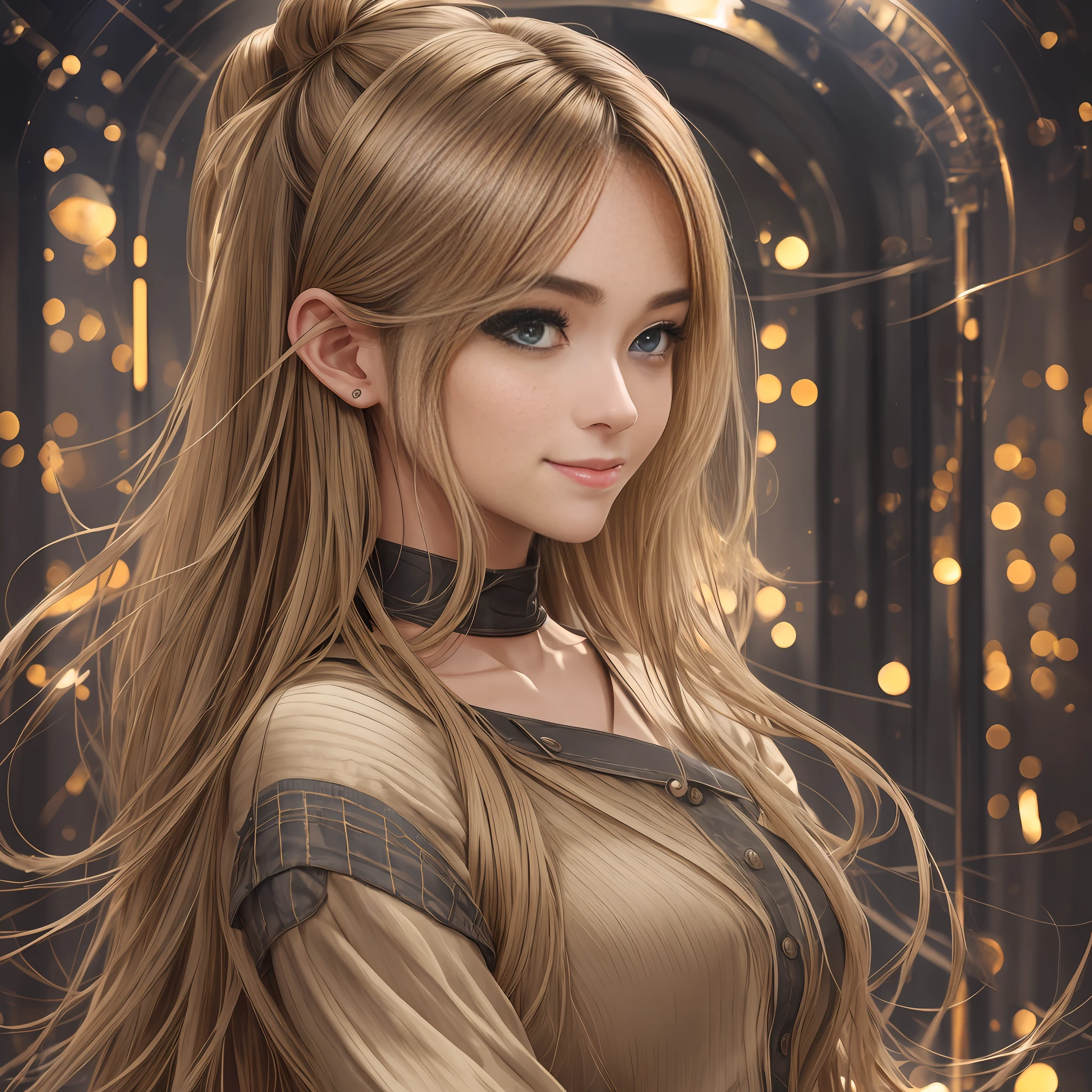 (masterpiece), realistic, (27yr old female), beautiful face, wearing a Simple beige shirt and denim skirt, studio lighting, cinematic light, beautiful woman, beautiful black eyes, milk beige middle hair, perfect anatomy, very cute smile, princess eyes , (black eyes), (head frame), center image, style, bioluminescent, 8 life size, 8k Resolution, human hands, curiously complete, elegant, close to perfection, dynamic, highly detailed, character sheet, concept art, smooth, positioned so that their bodies are symmetrical and balanced directly towards the viewer, amazing Incredibly beautiful 20-something japanese girl, detailed hairstyles, --auto --s2
