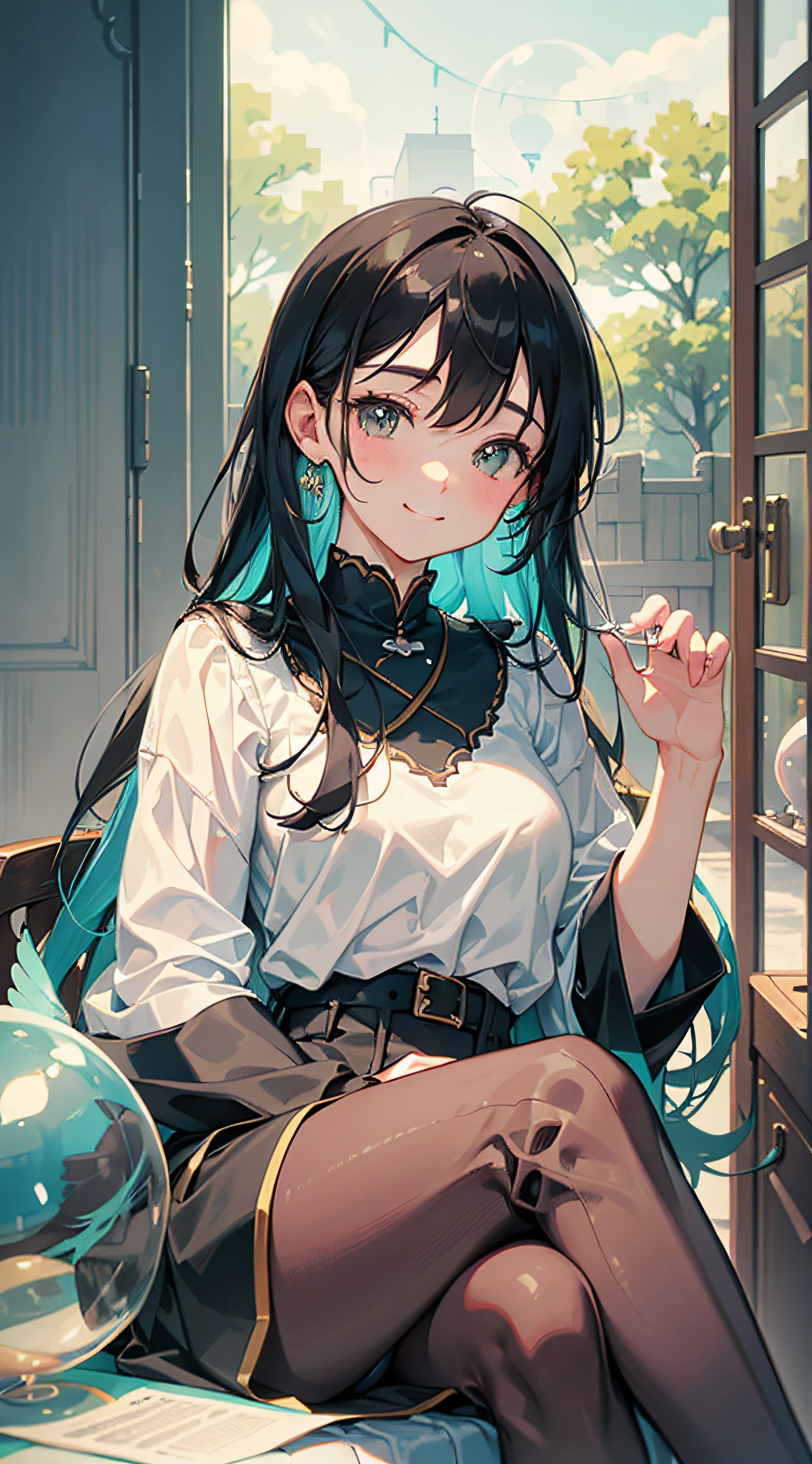 A slightly nostalgic sense of the lens, the atmosphere is fresh and indifferent, the colors are clear, the soft, warm light and shadow create a comfortable atmosphere, the lens focuses on a girl sitting and smiling, a balloon in her hand, and a bird occasionally flies in the background, which complements this simple and fresh WeChat avatar.