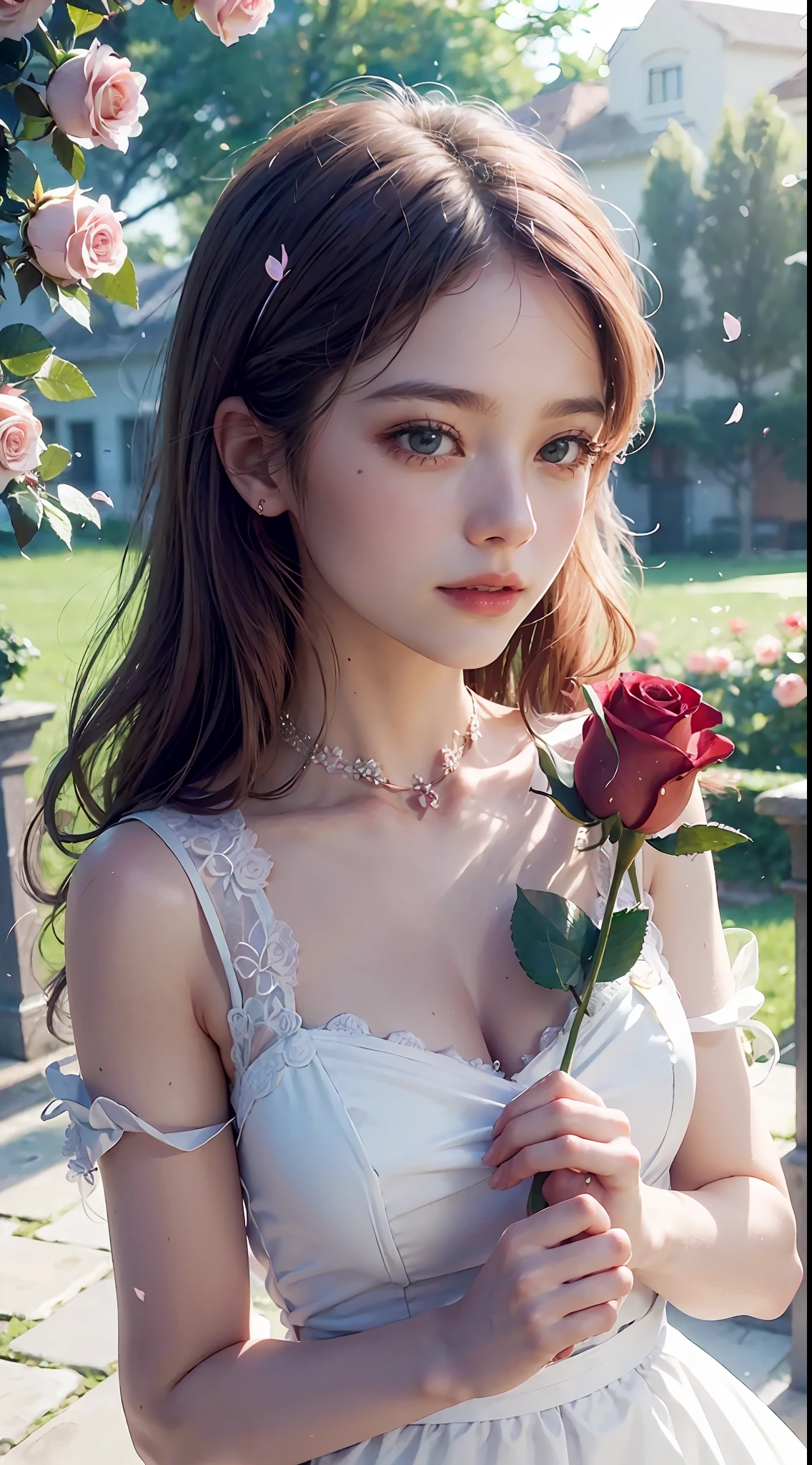 ((beautiful petals, delicate rose)),(floral, romantic, vintage, pastel),close-up view, high saturation, soft focus, warm color tone