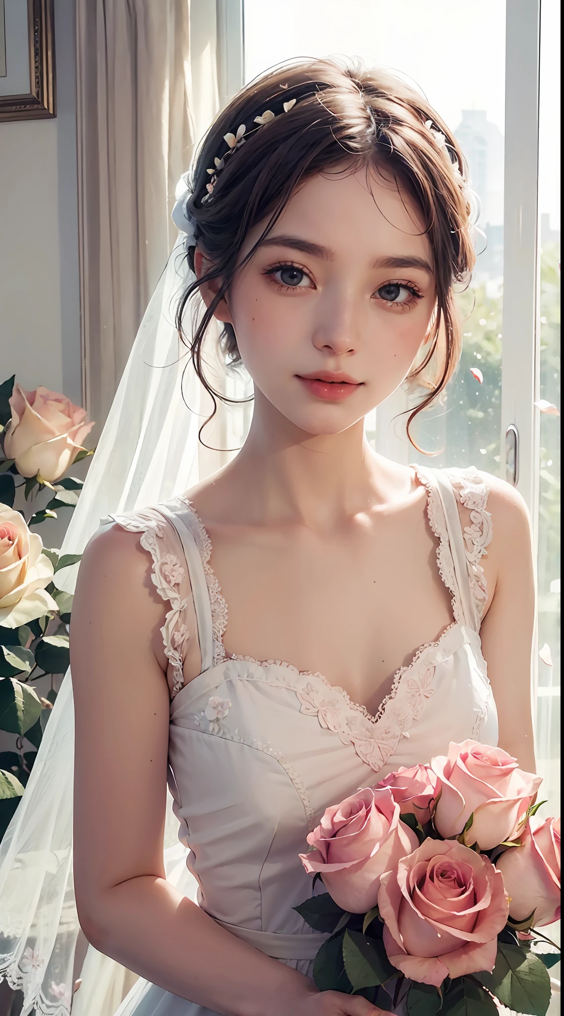 ((beautiful petals, delicate rose)),(floral, romantic, vintage, pastel),close-up view, high saturation, soft focus, warm color tone