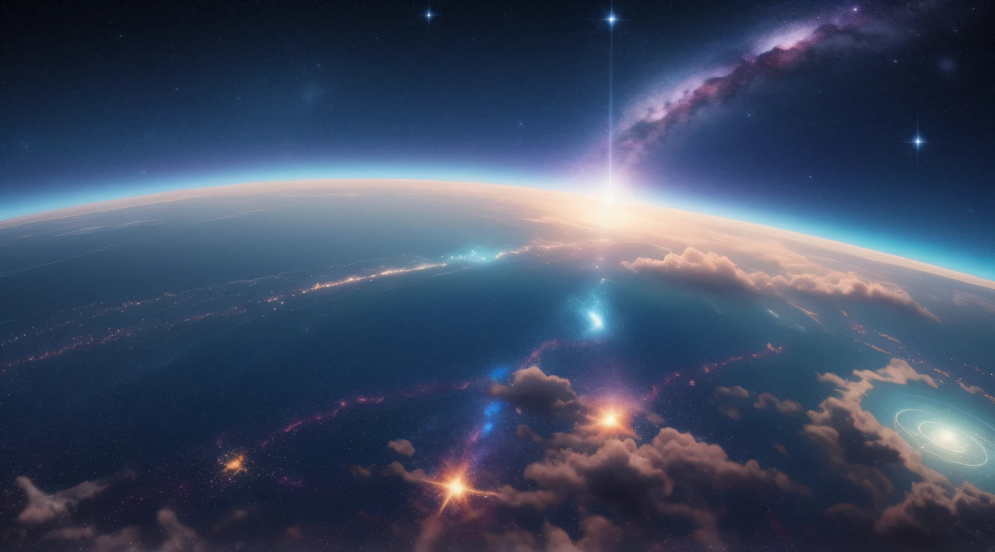 Sailing spaceships, spaceships, sea of stars, milky ways, nebulae, spaceships, giant stars, escapes, dazzling apertures, future humanity