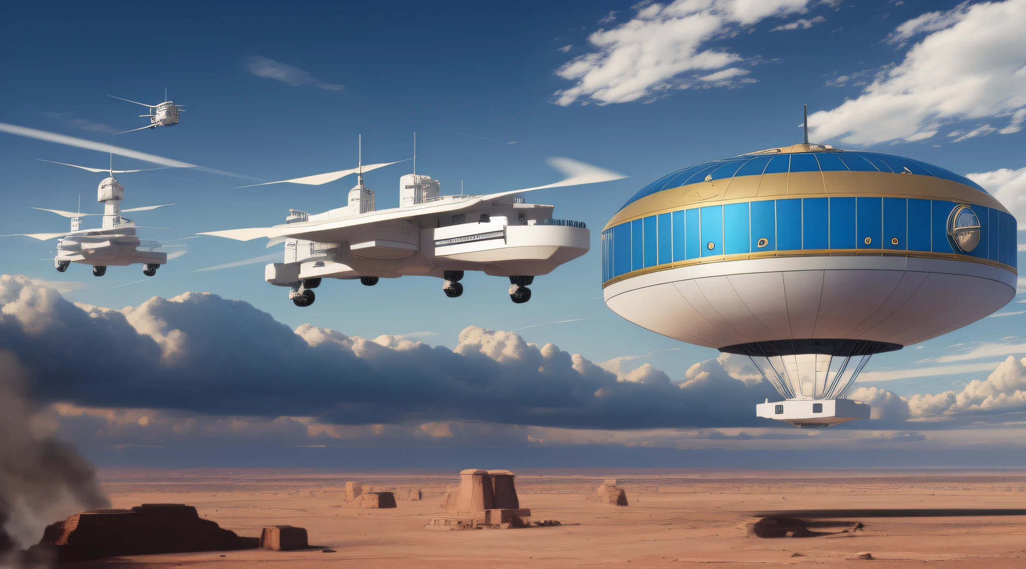 Robots, unmanned aerial vehicles, airships, space vehicles, space elevators,