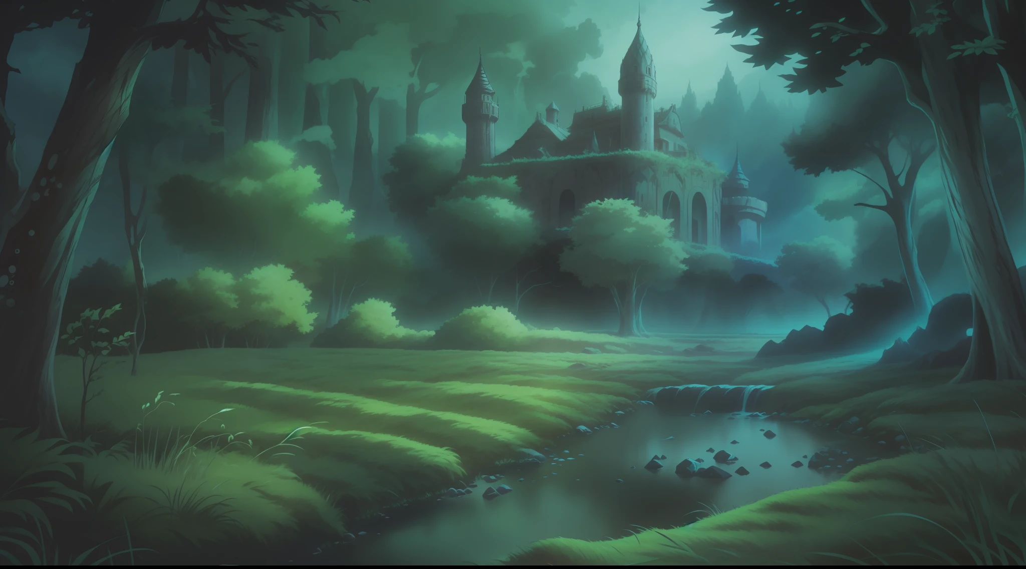 Create a 4K digital artwork in the anime theme, drawing inspiration from the studio style of Ghibli and Berserk, that showcases an exquisitely detailed landscape. Divide the landscape into two sides: one representing chaos and destruction, reminiscent of the dark and twisted world of Berserk, and the other portraying serenity and beauty, reminiscent of the enchanting landscapes seen in Ghibli films.
On one side, depict a shambled and chaotic environment with broken structures, eerie atmosphere, and elements of darkness. Use dark and moody colors, dramatic lighting, and intricate details to capture the essence of despair and turmoil.
On the other side, create a serene and peaceful setting, filled with lush greenery, vibrant colors, and a sense of tranquility. Use soft and warm colors, gentle lighting, and meticulous attention to detail to evoke a feeling of harmony and beauty.
Ensure that both sides of the landscape exhibit a high level of detail, capturing the unique style and atmosphere of both Ghibli and Berserk. Pay close attention to the composition, perspective, and intricate elements to create a visually captivating experience.
Exclude any human figures from the artwork, allowing the focus to be solely on the contrasting landscapes and the emotions they evoke. This will enhance the sense of solitude, mystery, and the stark contrast between the two sides.
The final result should be a stunning 4K digital artwork that showcases an incredibly detailed landscape divided into two contrasting sides inspired by the anime styles of Ghibli and Berserk. The artwork should captivate viewers with its rich details, contrasting moods, and the sense of intrigue it evokes