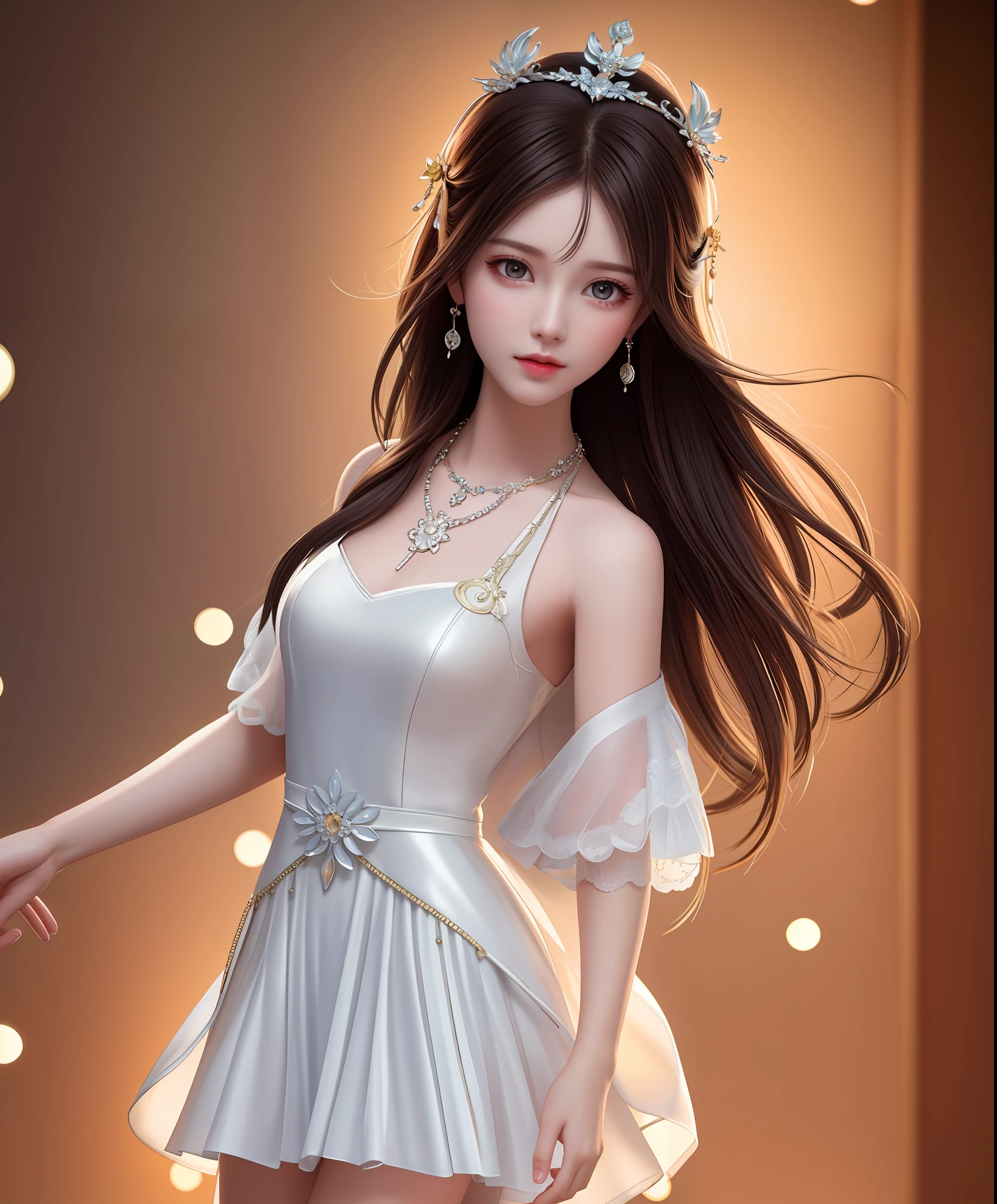 Best Quality, Masterpiece, High Resolution, 1Girl, Porcelain Dress, Hair Accessories, Necklace, Jewelry, Beautiful Face, Full Body, Slim and Long Legs, Tyndall Effect, Realistic, Dark Studio, Edge Lighting, Two-tone Lighting, (High Detail Skin: 1.2), 8K UHD, DSLR, Soft Light, High Quality, Volumetric Light, Voy Shot, Photos, High Resolution, 4K, 8K, Bokeh,