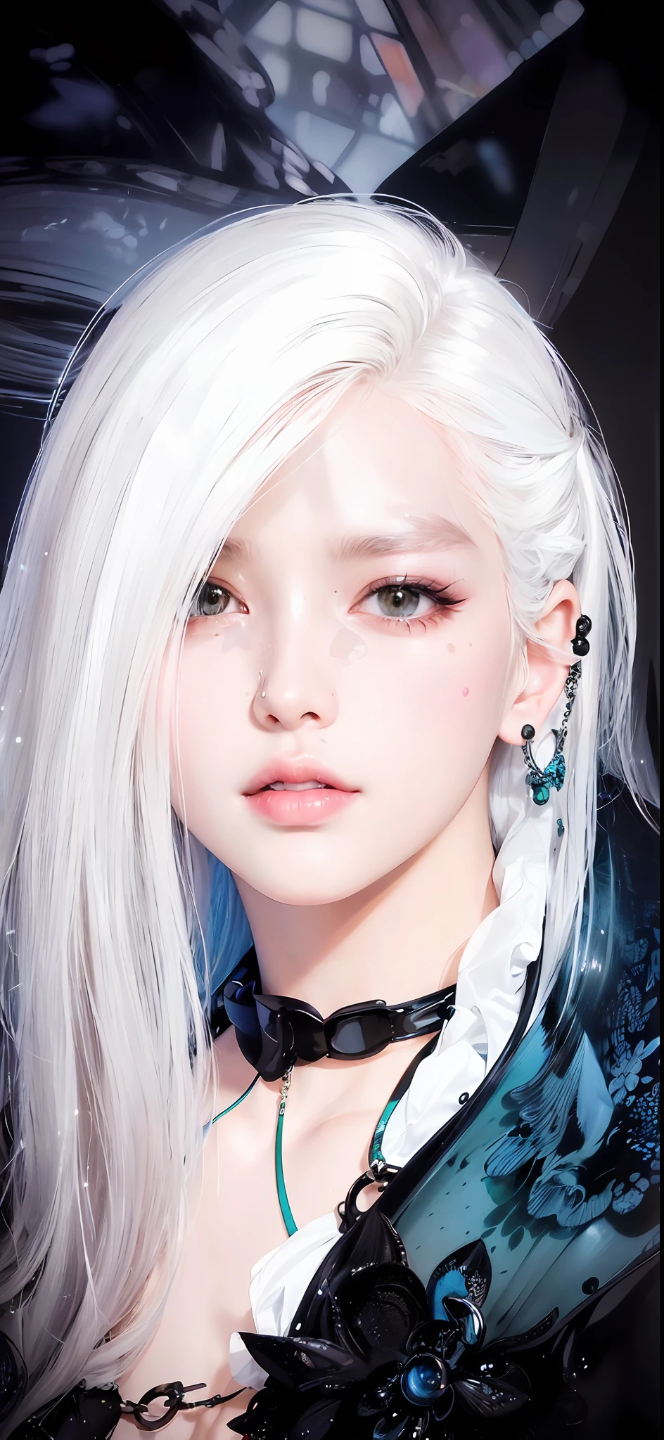 (8k, RAW photo, photorealistic:1.25) ,( lipgloss, eyelashes, gloss-face, glossy skin, best quality, ultra highres, depth of field, chromatic aberration, caustics, Broad lighting, natural shading, Kpop idol) looking at the audience With serenity and goddess-like bliss,
