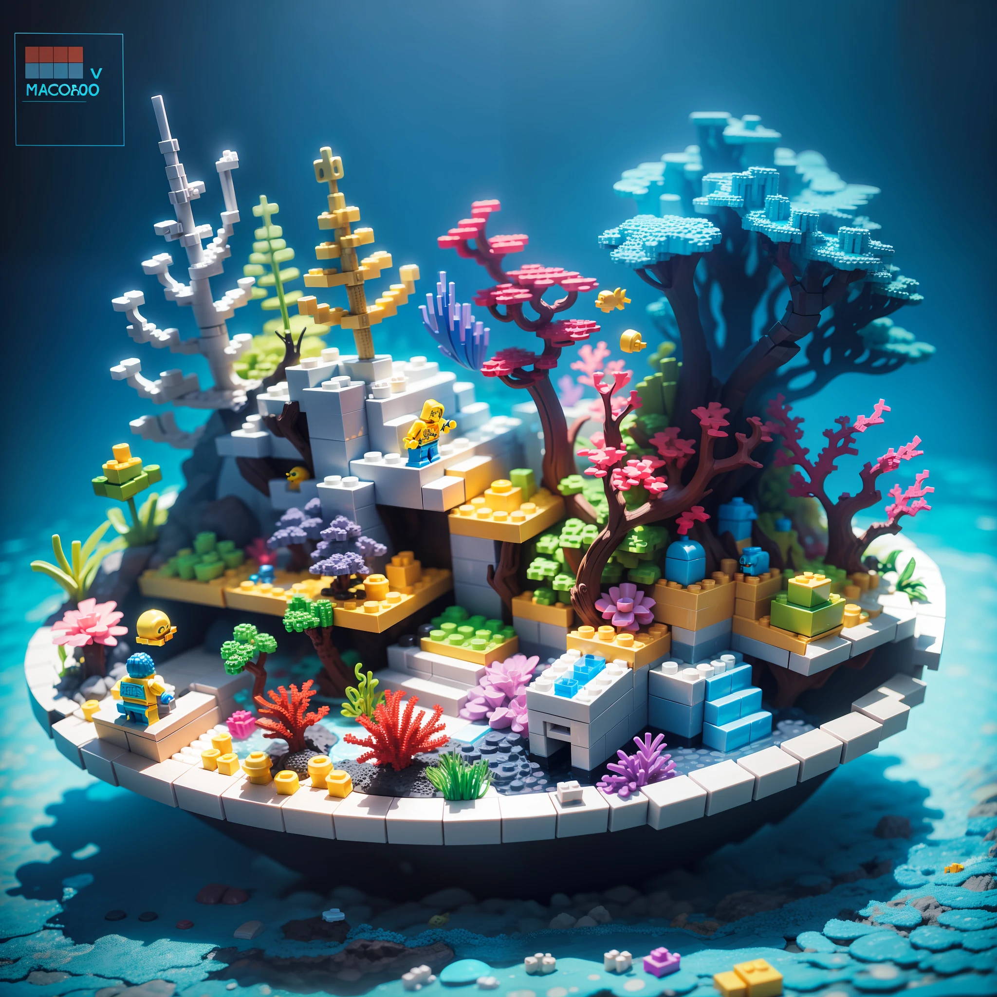 Lego underwater world scene, rich color matching, blind box style, toy model, voxel, very detailed, super high resolution, 8K UHD --auto --v 6 --s2