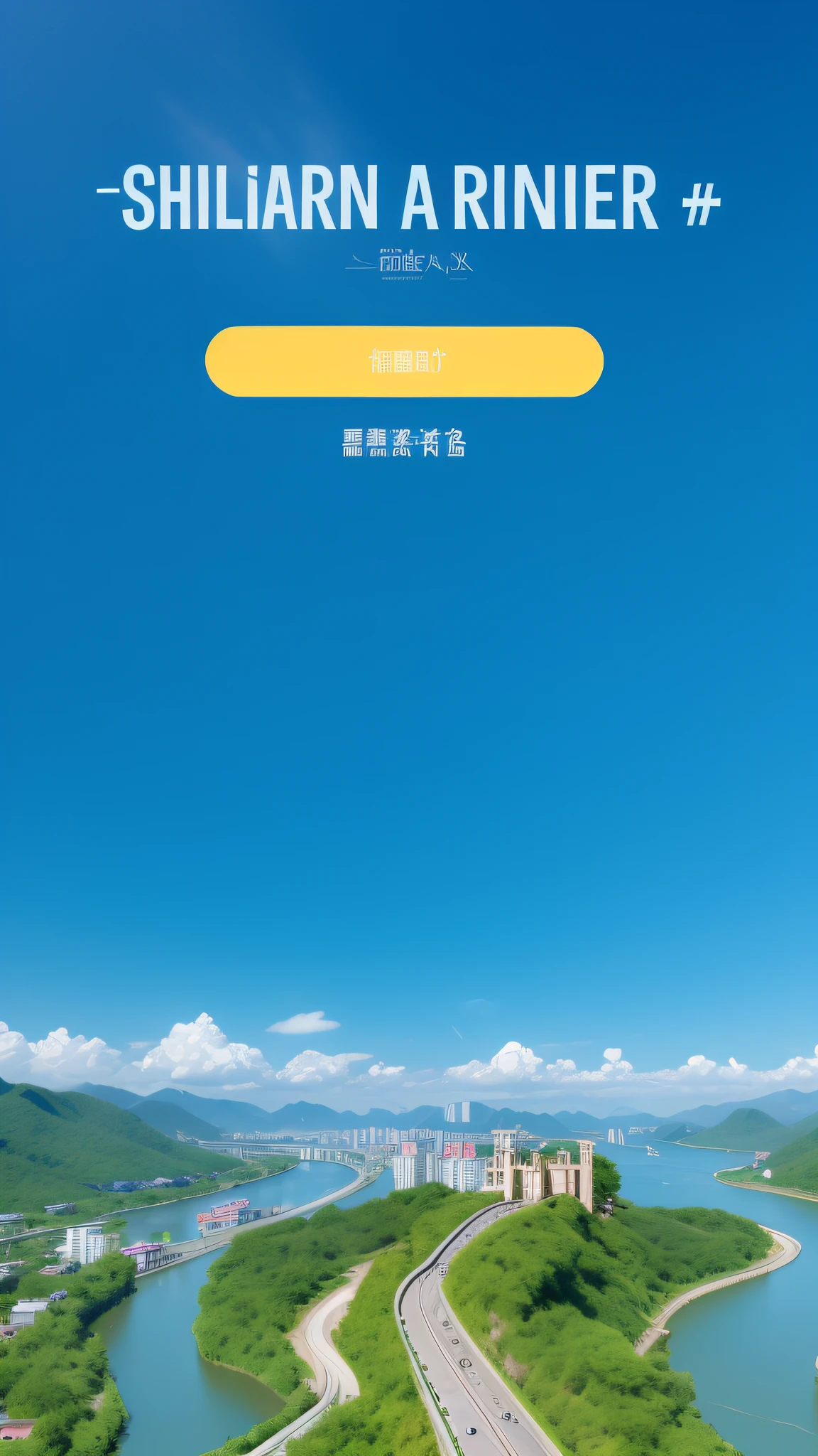 a close up of a poster with a picture of a river and a bridge, 8k --height 768, guangjian, 16 thousand - n 6, 2000, 2 0 0 0, 000 battle, 2 0 5 6, detailed scenery —width 672, 2030, 16k upscaled image, shenzhen