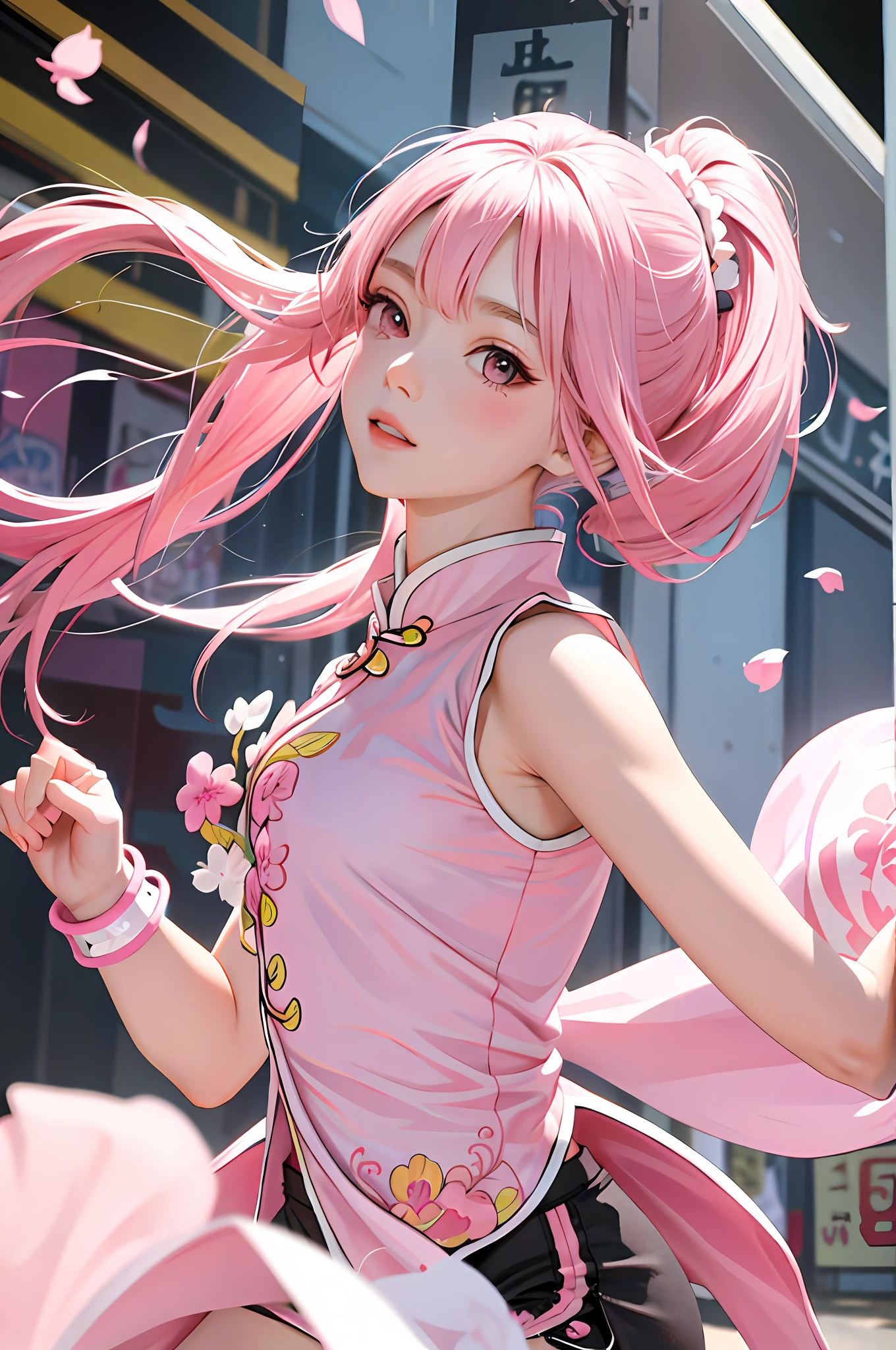 pink wristband, hands,
