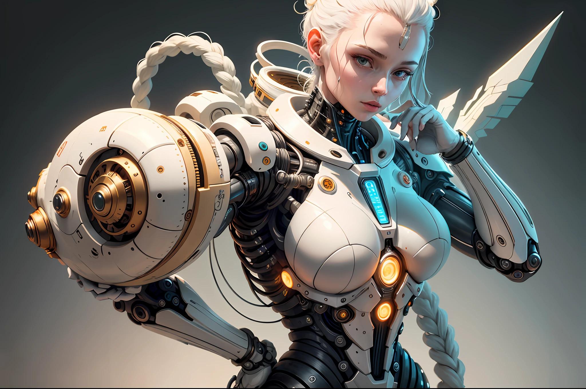 "Created with inspired ultra-detailed conceptual art | in a very developed futuristic world | electronic systems on a humanoid head | robots | have a visible detailed brain | with visible care | muscle cords | biopunk | cybernetics | cyberpunk | white marble statue | canon m50| 100 mm|sharply focused|smooth|surrealism|very detailed|intricate details|Michelangelo carving. Masterpiece. Unleash your inner Cu73Cre4ture programmer with the power of steady diffusion and bring your imagination to life! ", high detail, 8k
