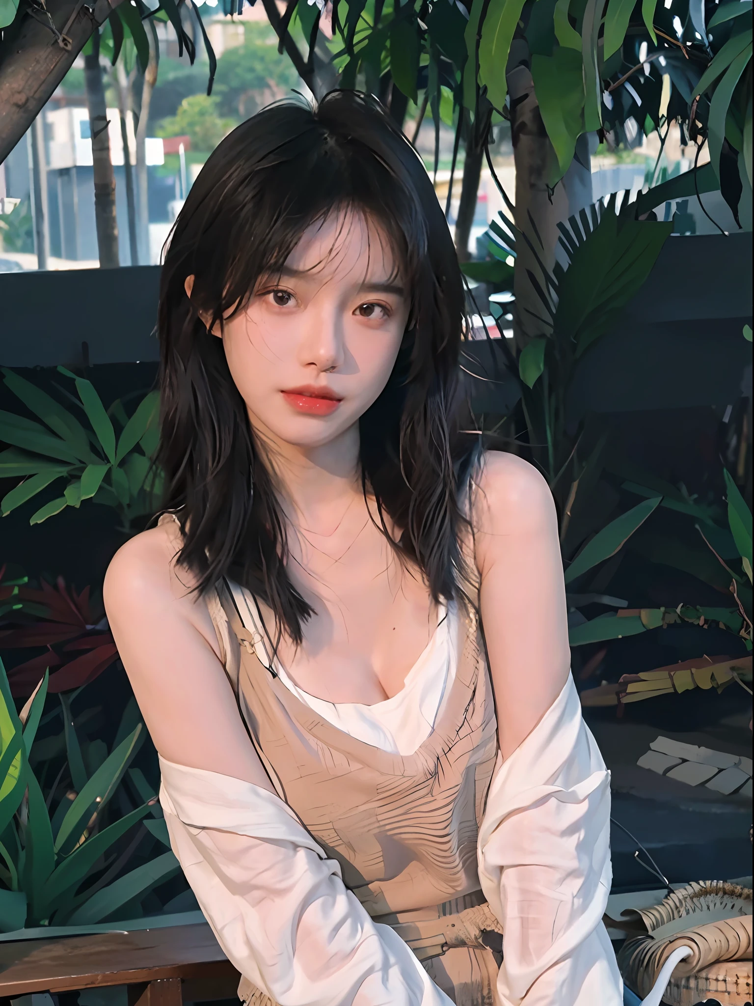 (Full body photo), 8K, seaside, big breasts, best quality, masterpiece, super high resolution, (realism: 1.4), original photo, (real skin texture: 1.3), (bust photo), (film grain: 1.3), 1 girl, beautiful eyes and face details, masterpiece, best quality, close-up