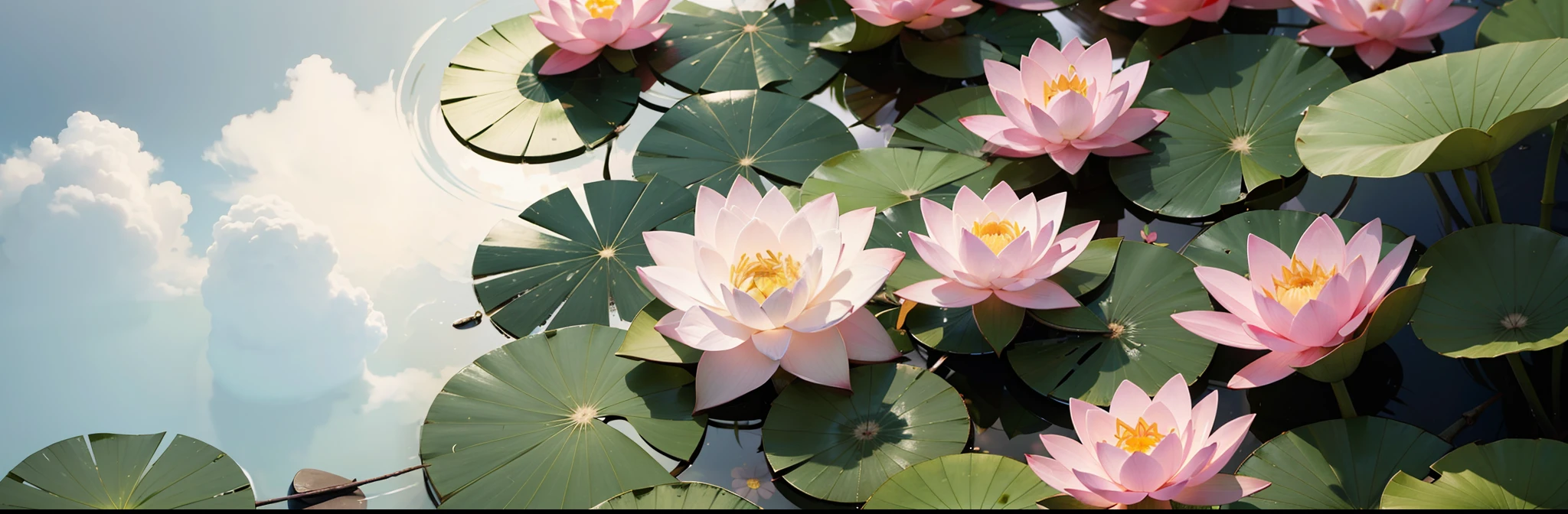 lotus flowers in heaven, dreaming, hyper realistic, trending in Artstation