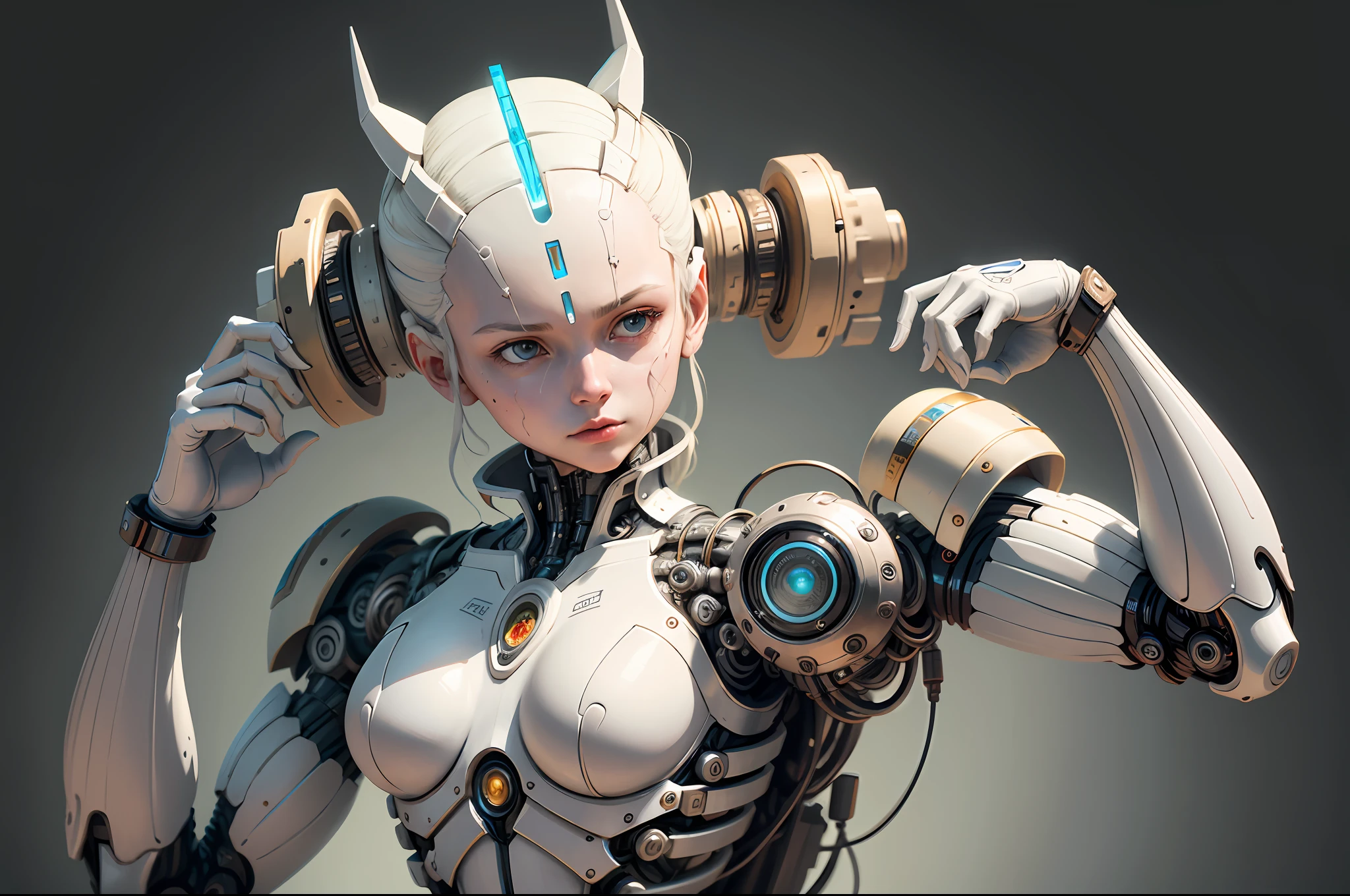 "Created with inspired ultra-detailed conceptual art | in a very developed futuristic world | electronic systems on a humanoid head | robots | have a visible detailed brain | with visible care | muscle cords | biopunk | cybernetics | cyberpunk | white marble statue | canon m50| 100 mm|sharply focused|smooth|surrealism|very detailed|intricate details|Michelangelo carving. Masterpiece. Unleash your inner Cu73Cre4ture programmer with the power of steady diffusion and bring your imagination to life! ", high detail, 8k