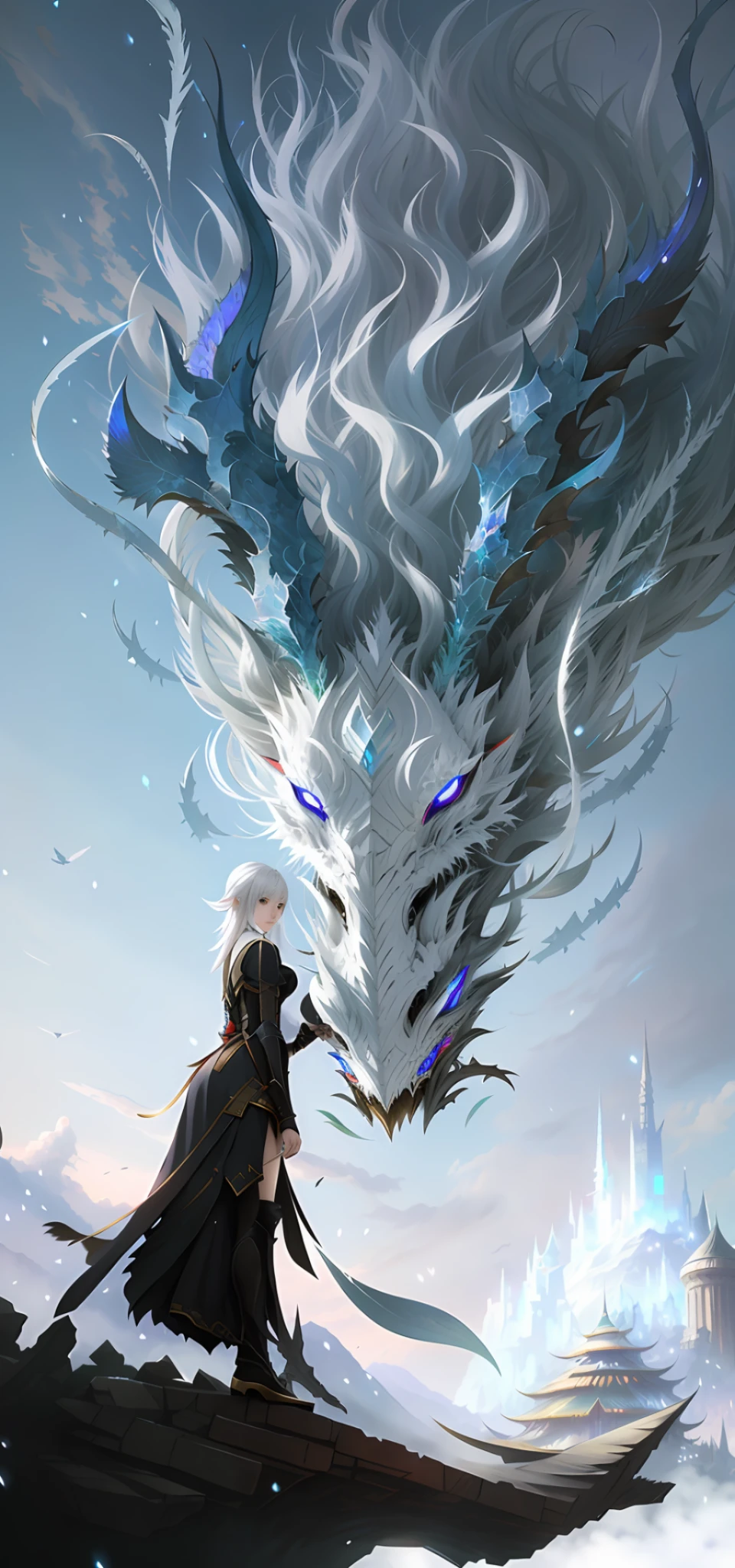 anime, fantasy, fantasy art, digital art, digital painting, fantasy art, digital painting, digital art, digital painting, digital art, digital painting, digital art, digital art, digital art, digital art, digital art, 2.5 D CGI anime fantasy artwork, Ross Tran and WLOP, anime fantasy artwork, Krenz Kusart and Lin Wenjun, barelegs,