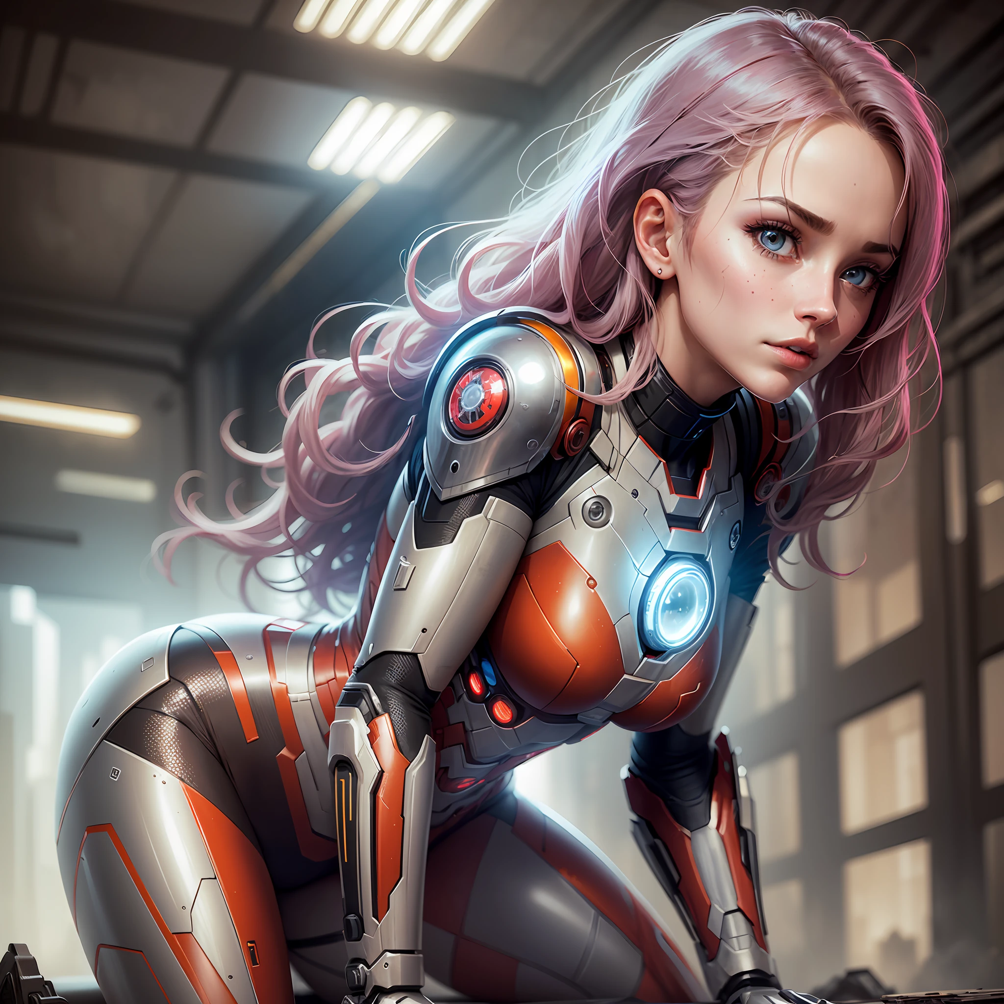(1girl:1.3), solo, __body-parts__, official art, unified 8k wallpaper, super detailed, beautiful and aesthetic, beautiful, masterpiece, best quality, raw, masterpiece, super fine photo, best quality, super high resolution, photorealistic photo, sunlight, full-body portrait, amazingly beautiful, sexy, hot, dynamic pose, delicate face, vibrant eyes, (viewed from the side), she is wearing a futuristic Iron Man mech, red and gold color scheme, Very detailed abandoned warehouse background, detailed face, detailed complex busy background, messy, gorgeous, milky white, highly detailed skin, realistic skin details, visible pores, sharp focus, volumetric fog, 8k UHD, DSLR camera, high quality, film grain, fair skin, photo realism, lomography, huge metropolis in future dystopia, seen from below, translucent --auto --s2