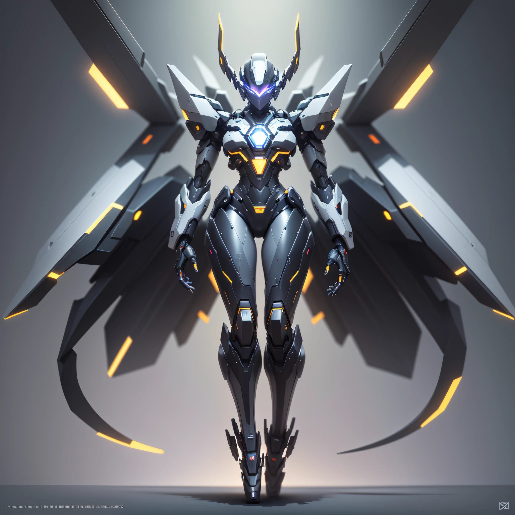 Poster, cyberspace, a promenade, storage lattice, code, geometric shapes and mecha full body mixture, full body image, symmetrical figure, geometric shape, mecha, vector plane, gold, black, flat display, masterpiece, super high resolution, high quality, digital fiber detail, neon detail, upper body, lower body, feet, head, limbs, hand detail portrayal, background image is a display drawing, the art of Alessandro Pautasso --auto --s2