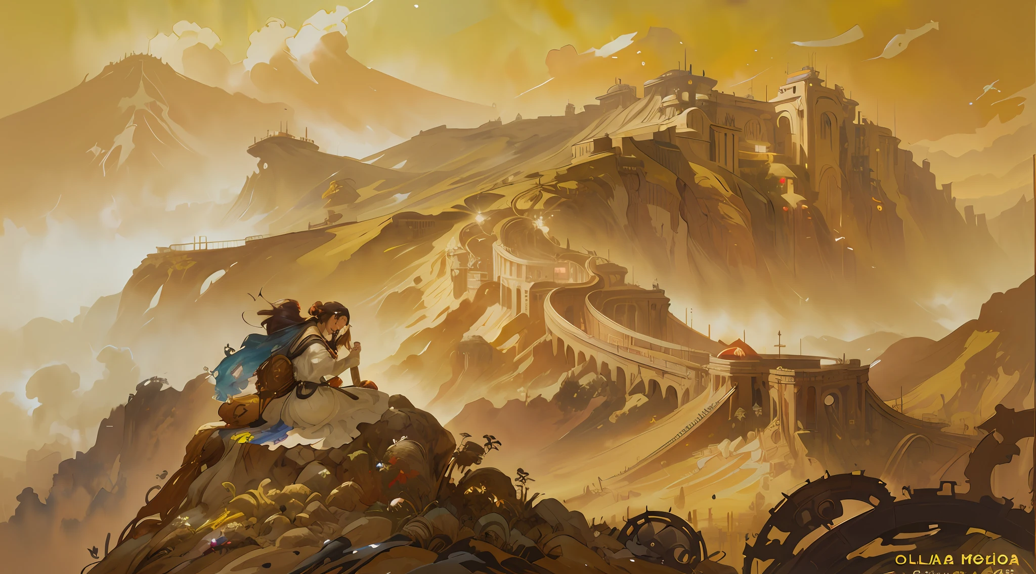 (Maiden Painting: 1.3) (Ultra Detail: 1.3), (Comfort: 1.3), Best Quality, Masterpiece, Highly Detailed, Ultra Detailed, Unreal Engine 5, Octane Rendering, (2D: 1.2), Limited Palette Flat Colors, Digital Painting, Artstation, Concept Art, Smooth, Sharp Focus, Art by Ross Tran and Greg Rutkowski and Alphonse Mucha and Bak Karol, (Oil on canvas.) :1.16),(acrylic:1.16),(color:1.16), (watercolor:1.4),, by (nvinkpunk:1.0),(kuvshinov:1.0),(dreamlikeart:1.0),(samdoesart:1.0),(modelshoot style:1.0),(artist Koho Shoda:1.3),(artist Mike Mignola:1.3),(by Artist Joop Polder:1.3),(Classicism Art:1.3),(Industrial Art:1.3),(Solarpunk Art:1.3) ,