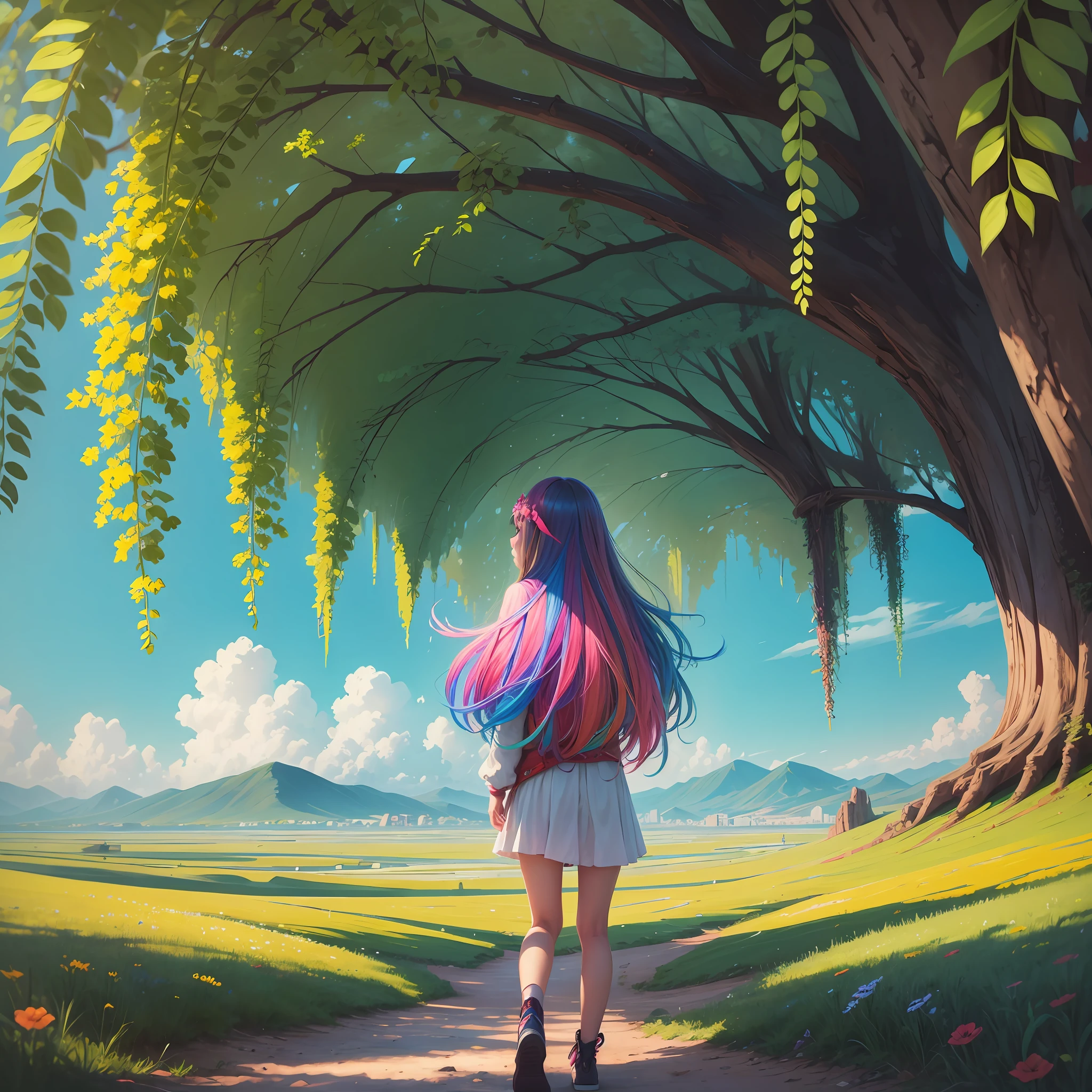 A girl in a splendid and colorful place --auto --s2