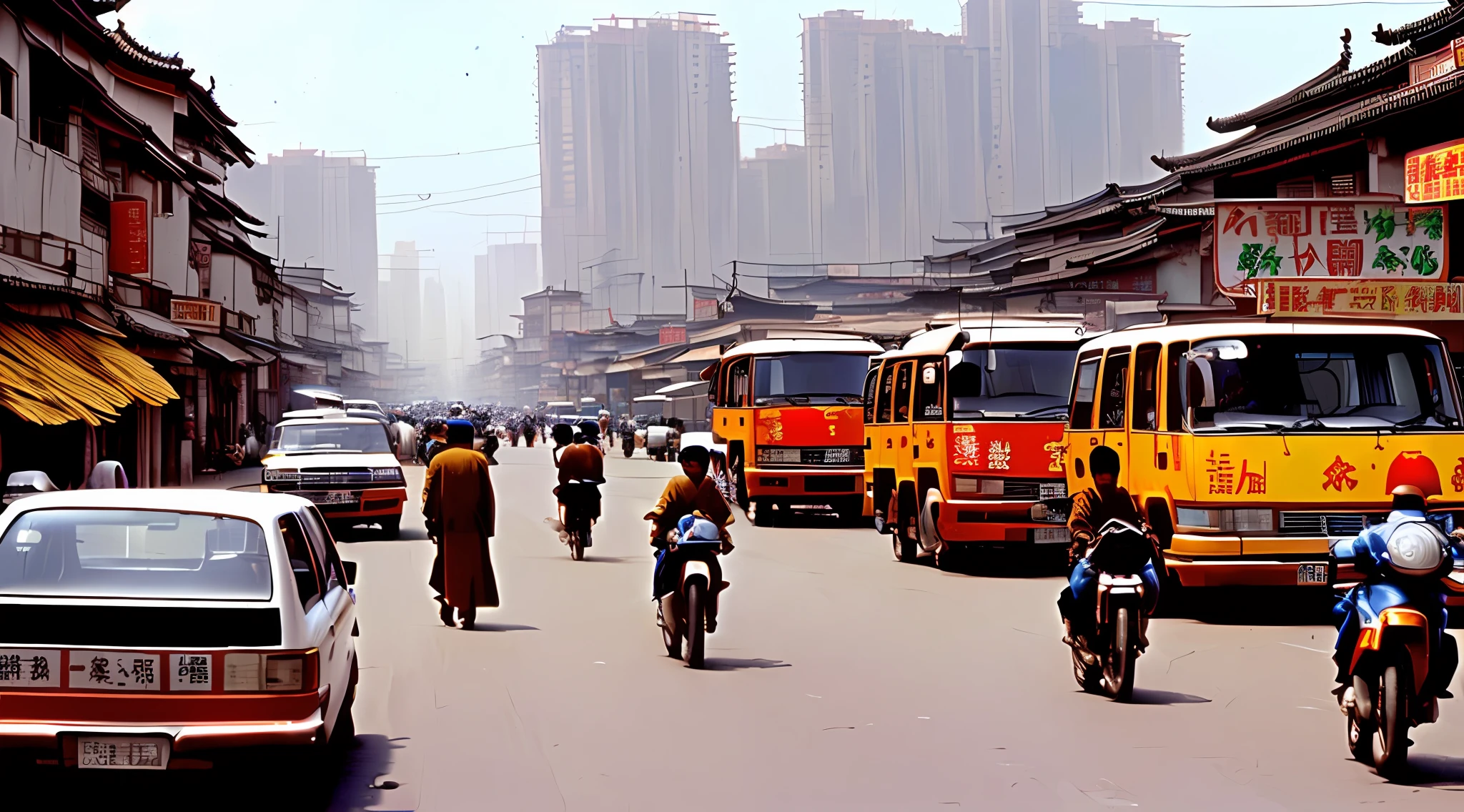 Summer streets in Shenyang, China in the eighties