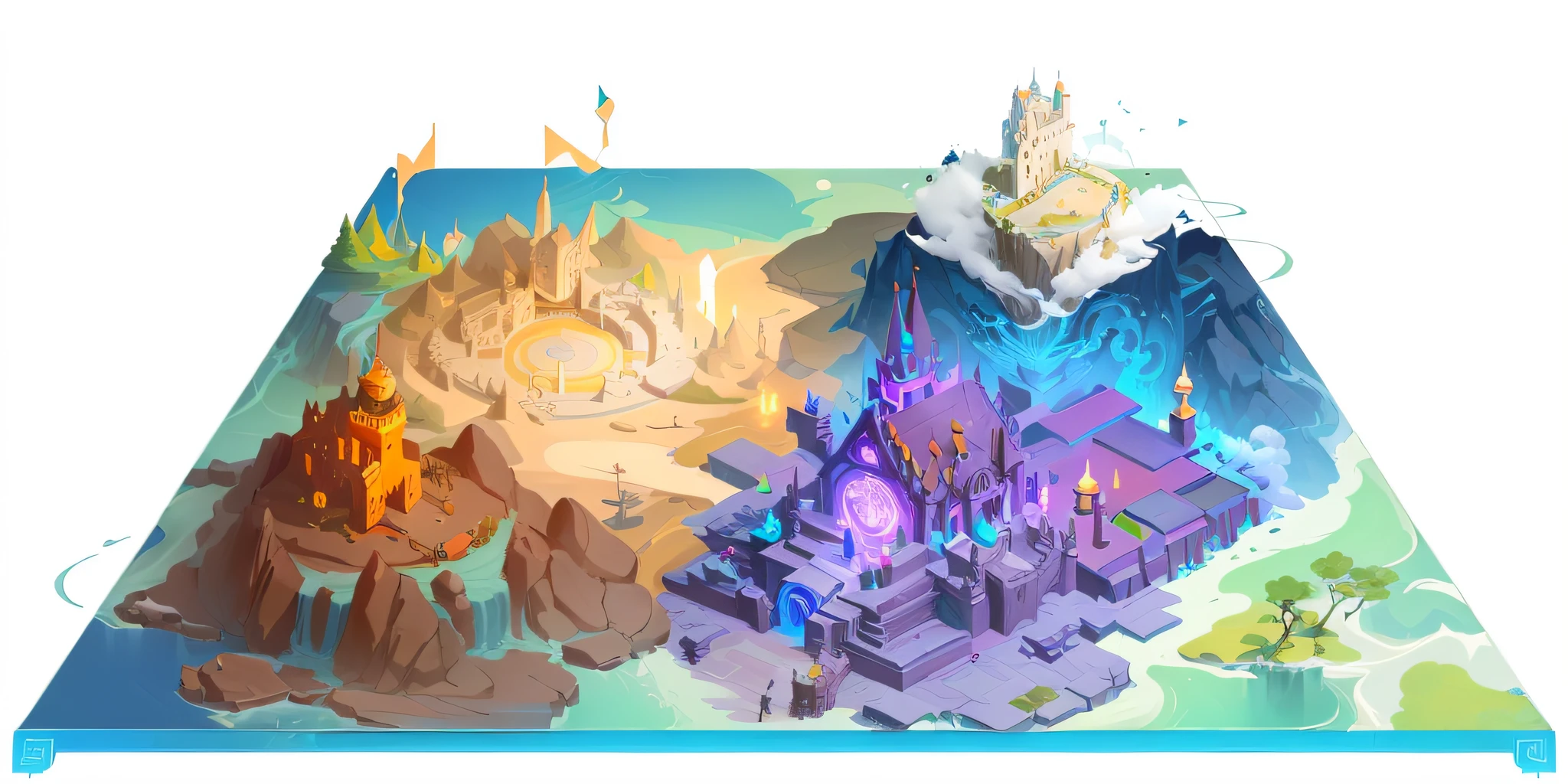 there is a cake with a castle on it and a cat on top, odin's stone arena background, style of duelyst, background aerial battle, stylized concept art, concept art magical highlight, background art, arena background, painted as a game concept art, stylized game art, fantasy game art style, detailed game art, game concept, arcane art style --auto --s2