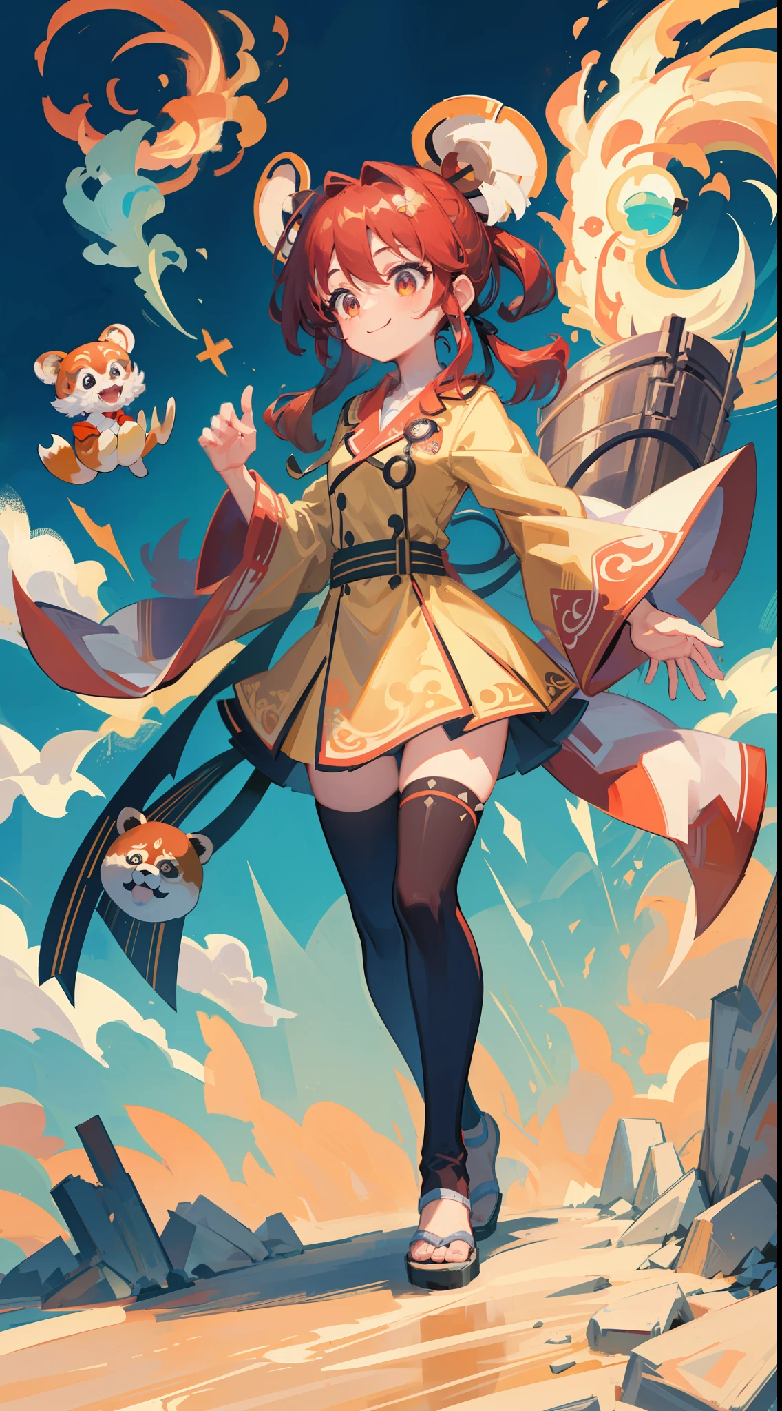 (Masterpiece, Best Quality, Very Detailed CG, Intricate Details: 1.2), 8k Wallpaper, Masterpiece, Best Quality, Award-Limited, High Quality, Super Detail, High Detail, Textured Skin, Cute, UHD, Anatomically Correct, Pixar Style, (A Cute Red Panda Wearing Doctor's Coat: 1.2), Doctor, Happy Sweet Smile. fairy tales, bright colors, natural light, facial focus, simple background,