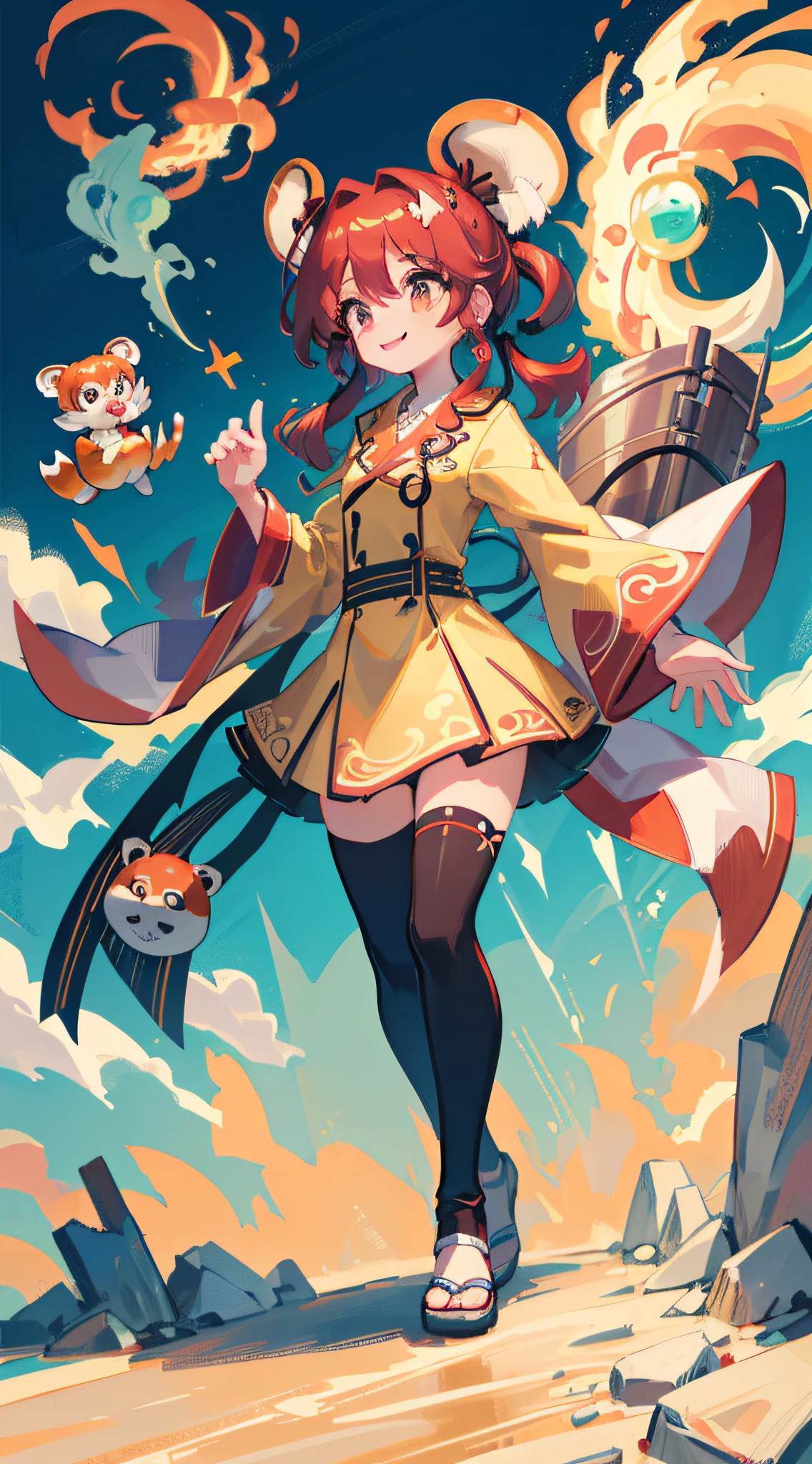 (Masterpiece, Best Quality, Very Detailed CG, Intricate Details: 1.2), 8k Wallpaper, Masterpiece, Best Quality, Award-Limited, High Quality, Super Detail, High Detail, Textured Skin, Cute, UHD, Anatomically Correct, Pixar Style, (A Cute Red Panda Wearing Doctor's Coat: 1.2), Doctor, Happy Sweet Smile. fairy tales, bright colors, natural light, facial focus, simple background,