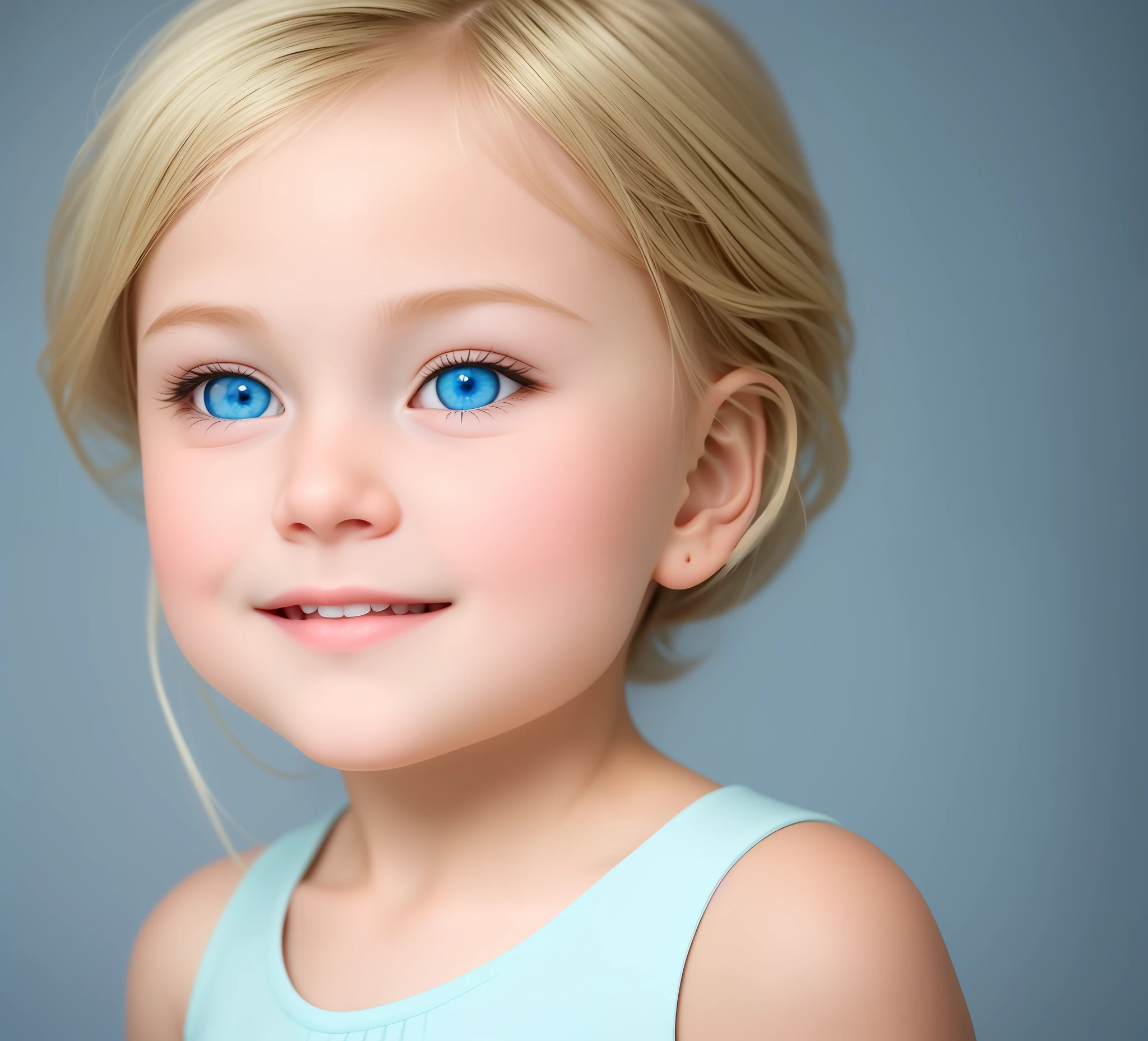a baby girl with glow who is smiling and looking at the camera, glow hair, golden hair, small blue eyes, blue-eyed, closeup of an adorable, beautiful blue - eyes, beautiful blue eyes, bright blue eyes, with blue eyes, adorable eyes, with bright blue eyes, big beautiful blue eyes, cute boy, perfect blue eyes, cute and friendly eyes, clear blue eyes
