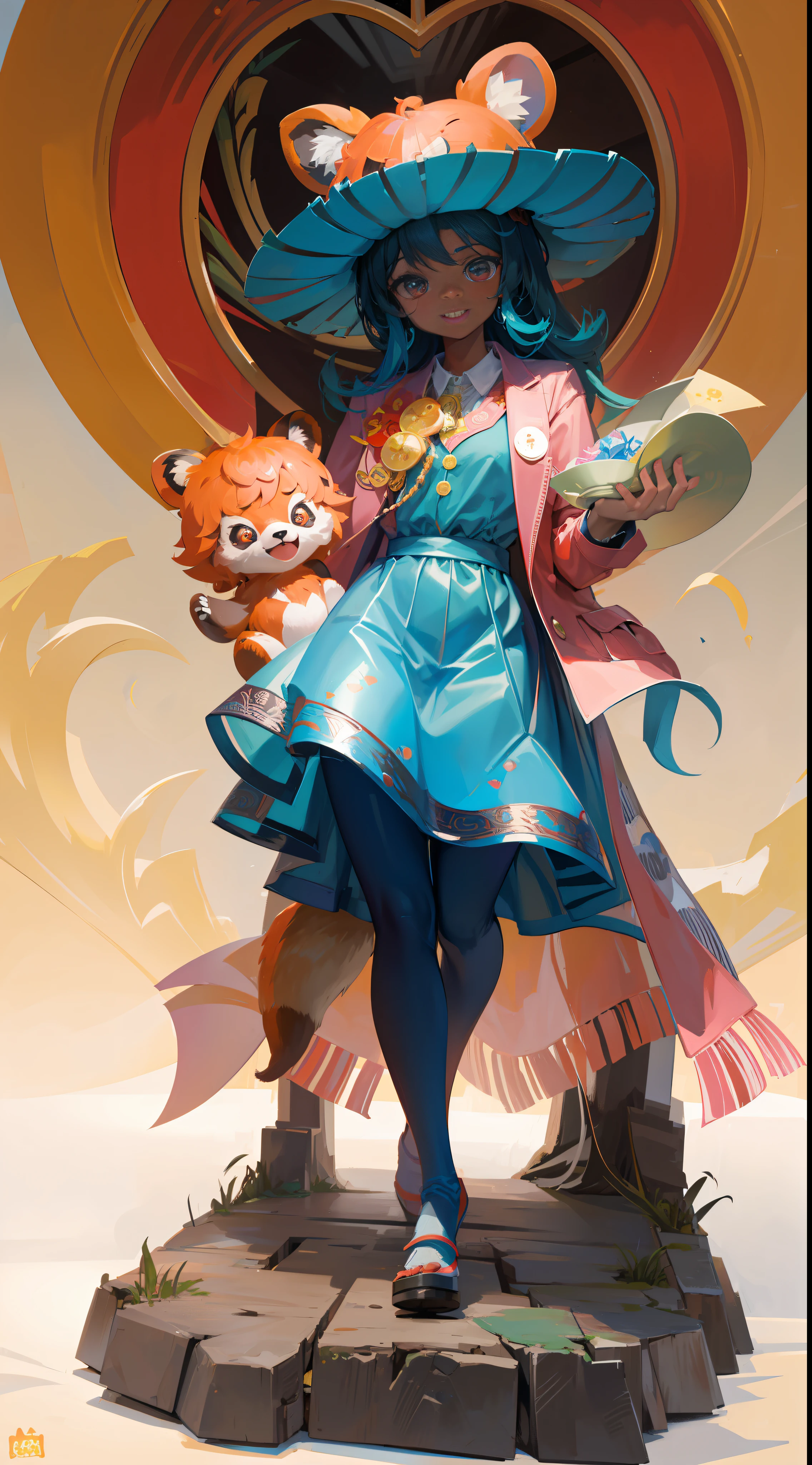 (Masterpiece, Best Quality, Very Detailed CG, Intricate Details: 1.2), 8k Wallpaper, Masterpiece, Best Quality, Award-Limited, High Quality, Super Detail, High Detail, Textured Skin, Cute, UHD, Anatomically Correct, Pixar Style, (A Cute Red Panda Wearing Doctor's Coat: 1.2), Doctor, Happy Sweet Smile. Fairy tale, bright colors, natural light, facial focus, simple background
