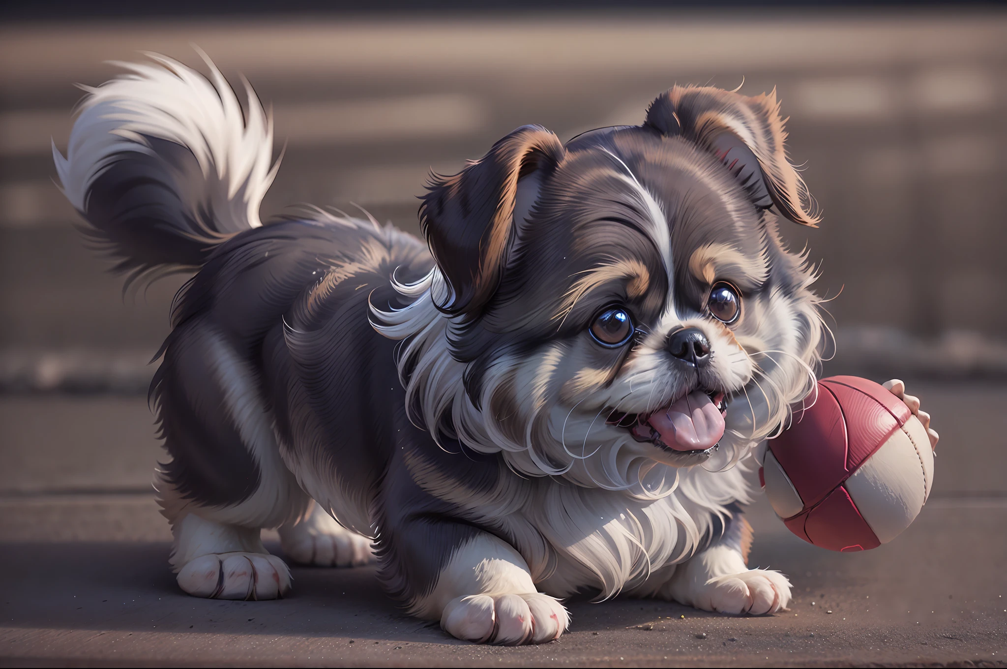 Shih Tzu dog playingball --auto --s2