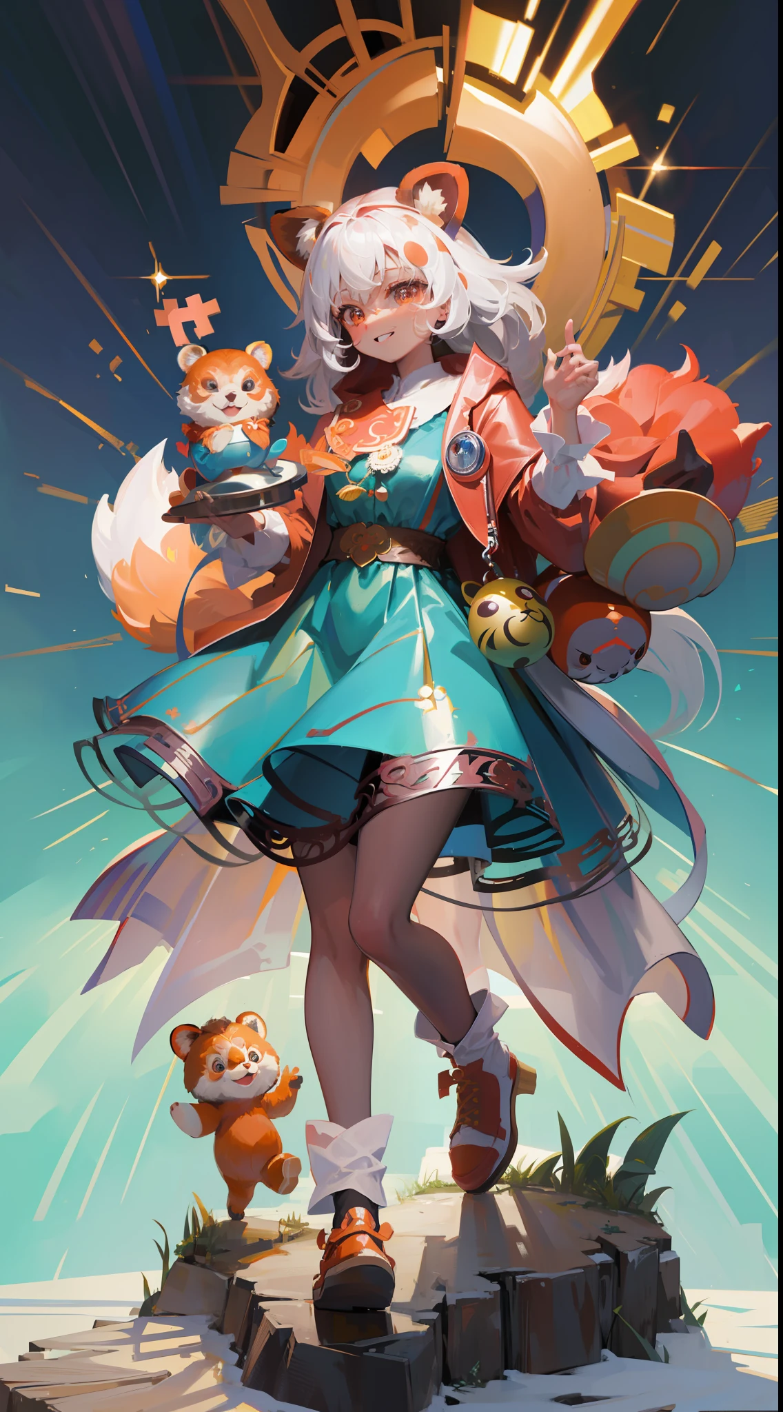 (Masterpiece, Best Quality, Very Detailed CG, Intricate Details: 1.2), 8k Wallpaper, Masterpiece, Best Quality, Award-Limited, High Quality, Super Detail, High Detail, Textured Skin, Cute, UHD, Anatomically Correct, Pixar Style, (A Cute Red Panda Wearing Doctor's Coat: 1.2), Doctor, Happy Sweet Smile. Fairy tale, bright colors, natural light, facial focus, simple background